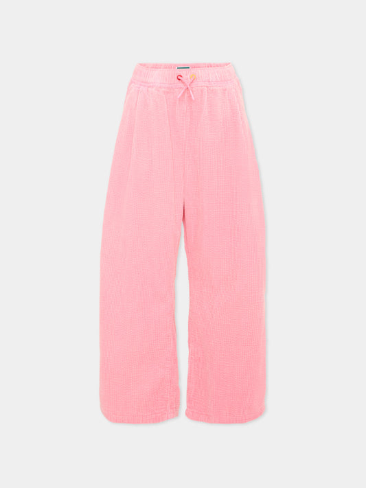 Pantalone rosa per bambina con logo,Kenzo Kids,K62161 45A