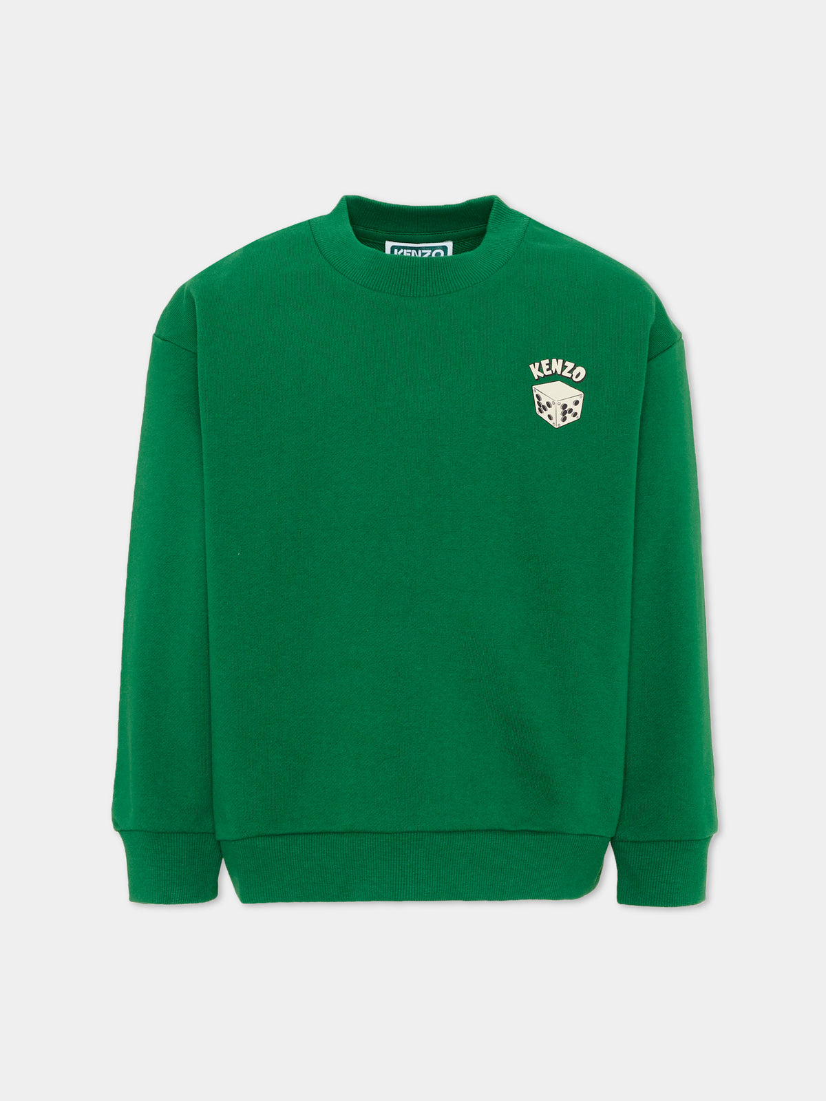 Felpa verde per bambino con elefante,Kenzo Kids,K62163 651