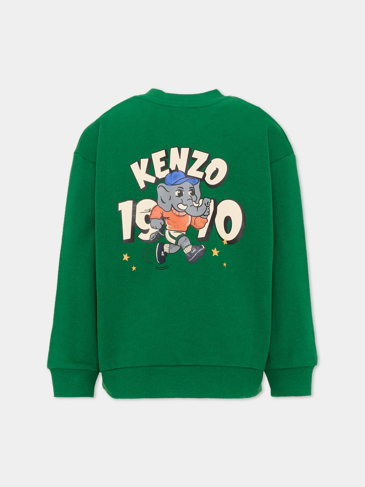 Felpa verde per bambino con elefante,Kenzo Kids,K62163 651