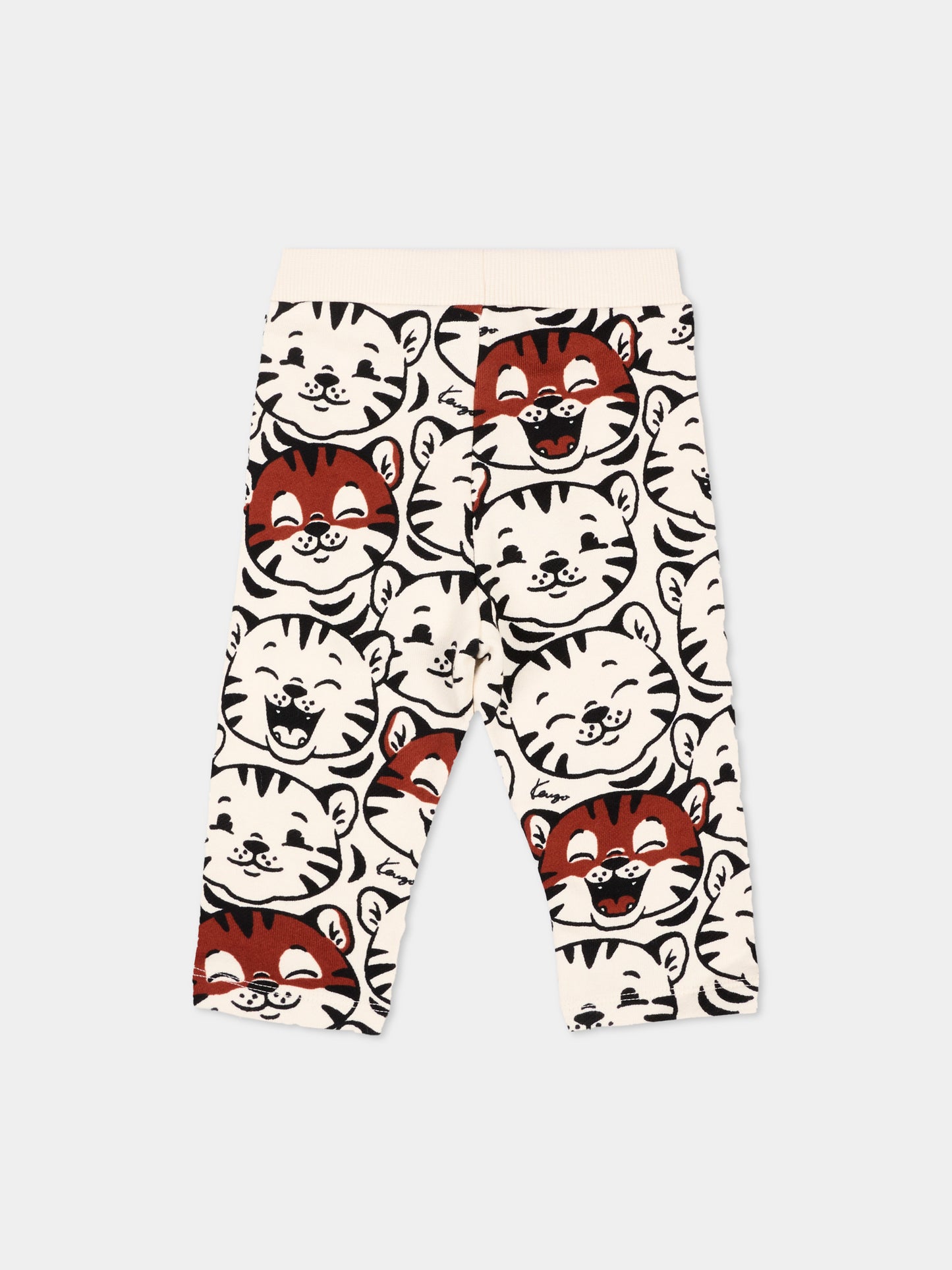Pantaloni sportivi avorio per neonati con tigri,Kenzo Kids,K62173 21G