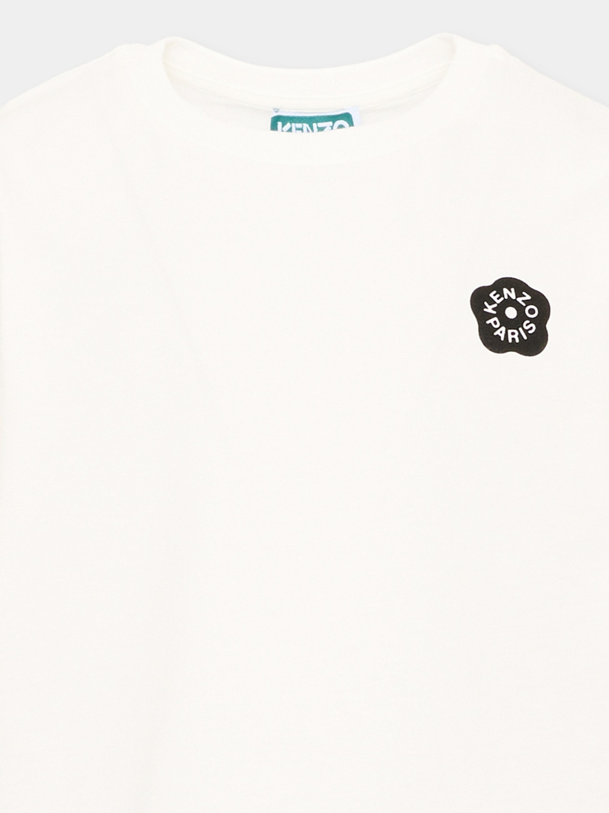 T-shirt bianca per bambina con logo,Kenzo Kids,K62190 117