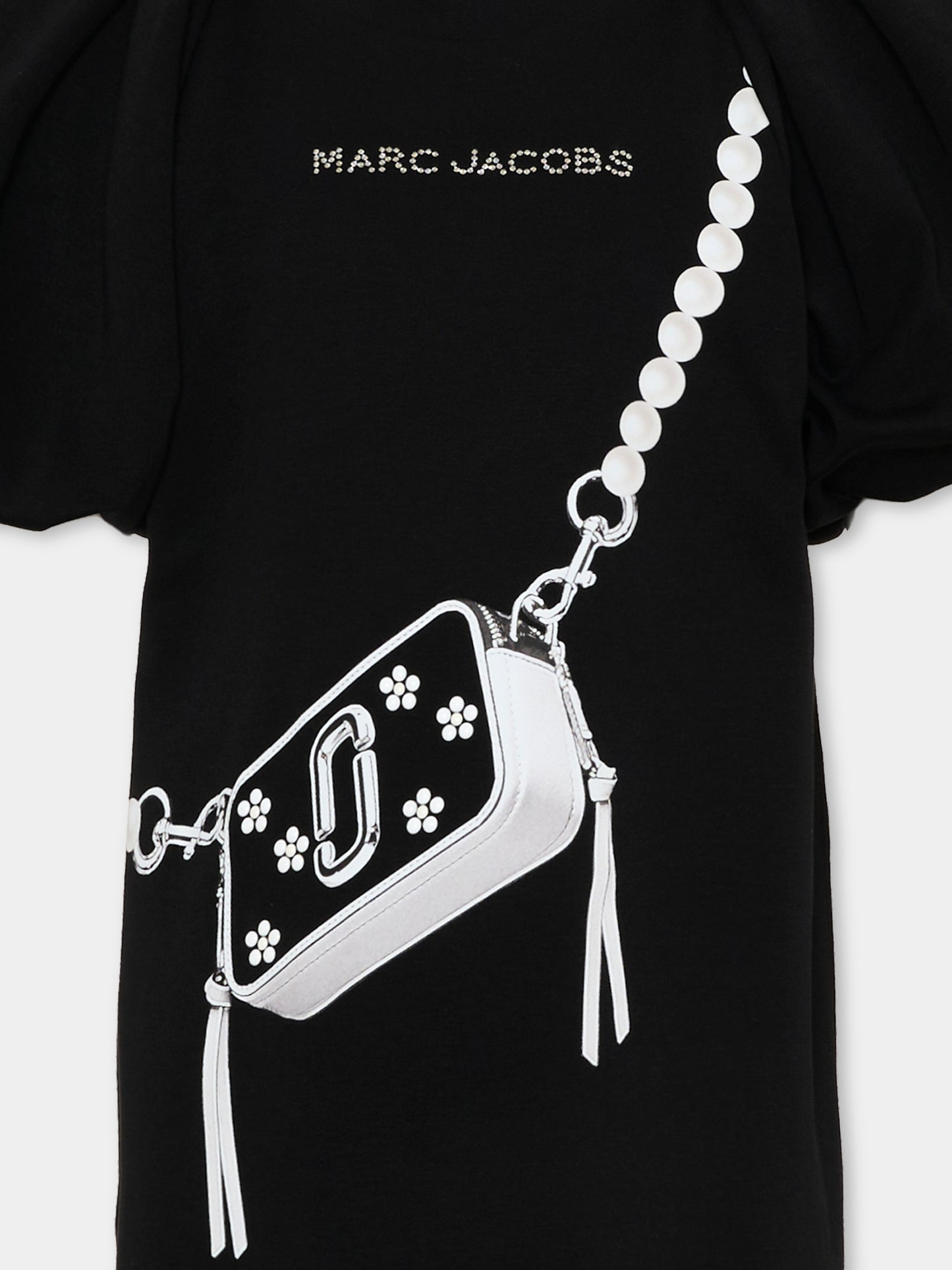 Vestito nero per bambina con stampa borsa,Marc Jacobs,W60971 09B