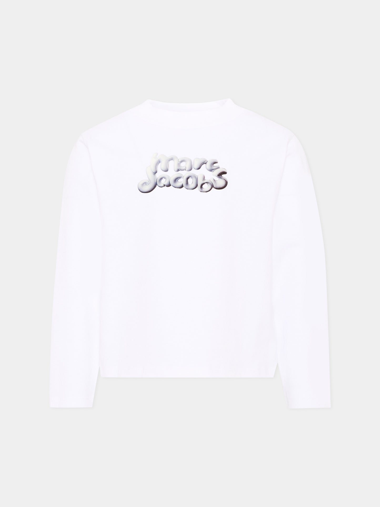 T-shirt a manica lunga bianca per bambina con logo,Marc Jacobs,W60997 10P