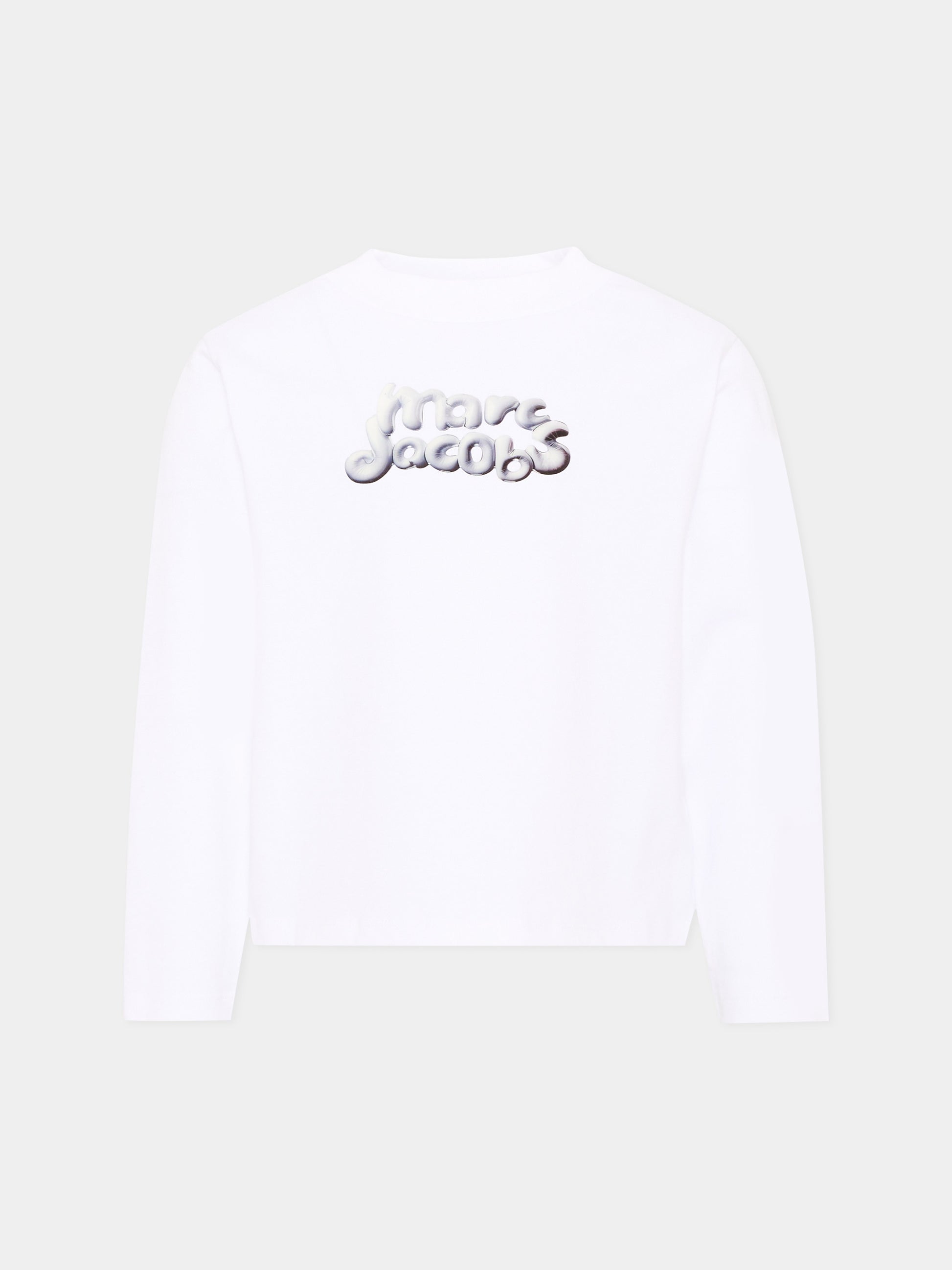 T-shirt a manica lunga bianca per bambina con logo,Marc Jacobs,W60997 10P