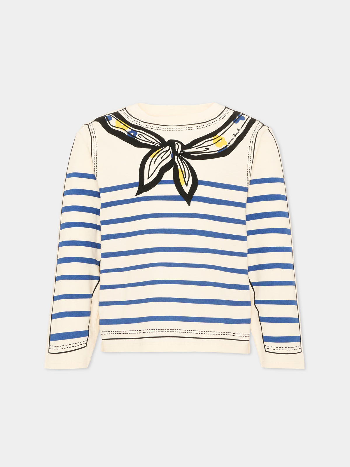 T-Shirt avorio per bambina a righe,Marc Jacobs,W60998 148