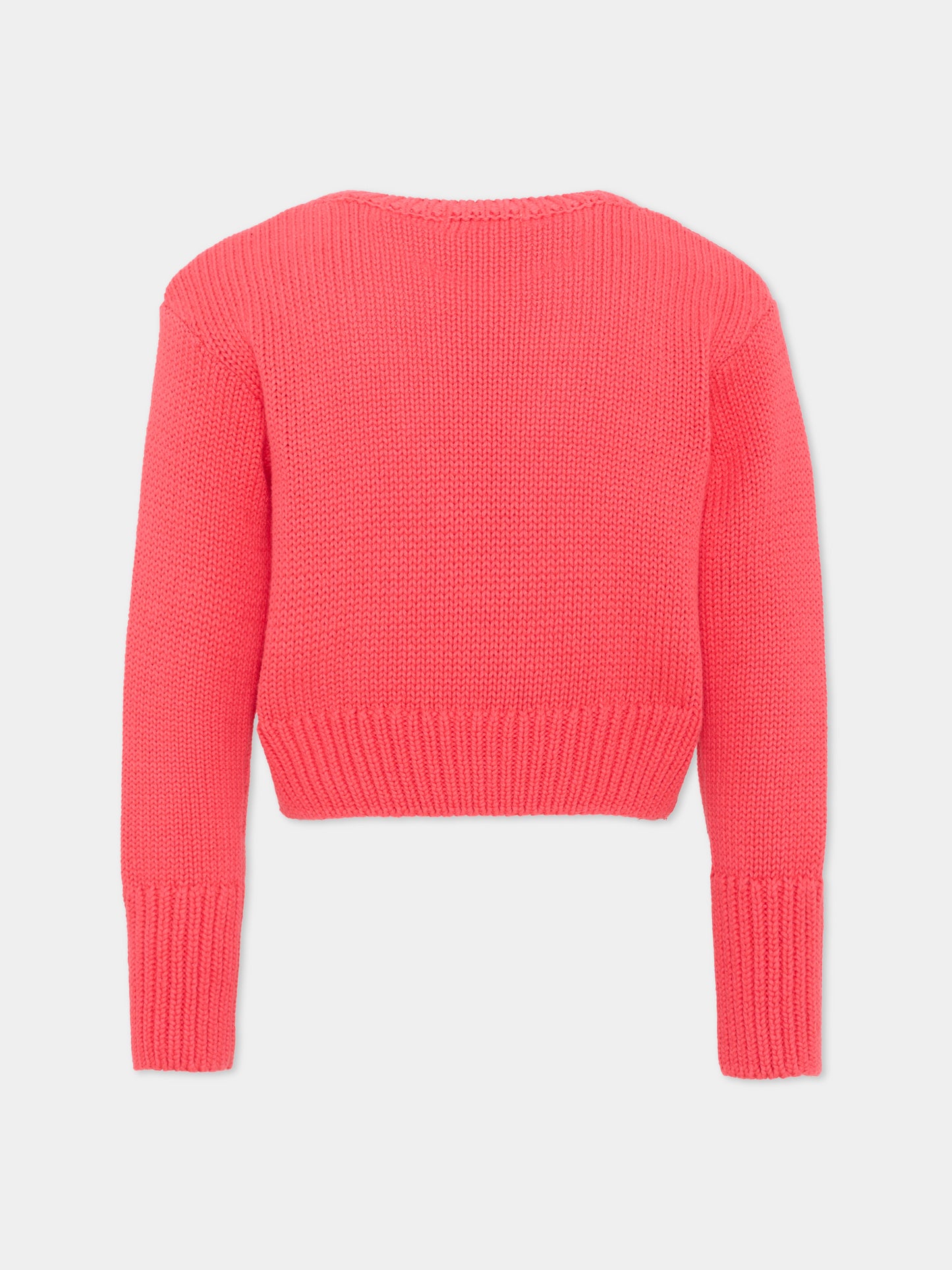 Maglione rosa per bambina con fiocco,Marc Jacobs,W61004 98A