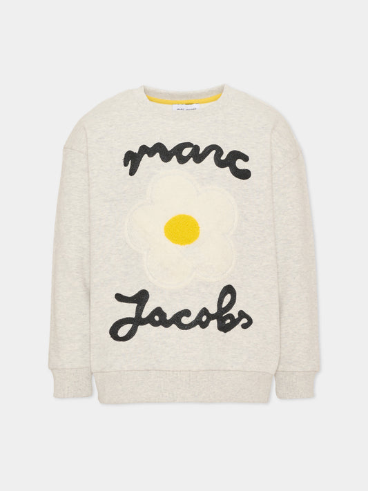 Felpa girocollo grigia per bambina,Marc Jacobs,W61009 A18