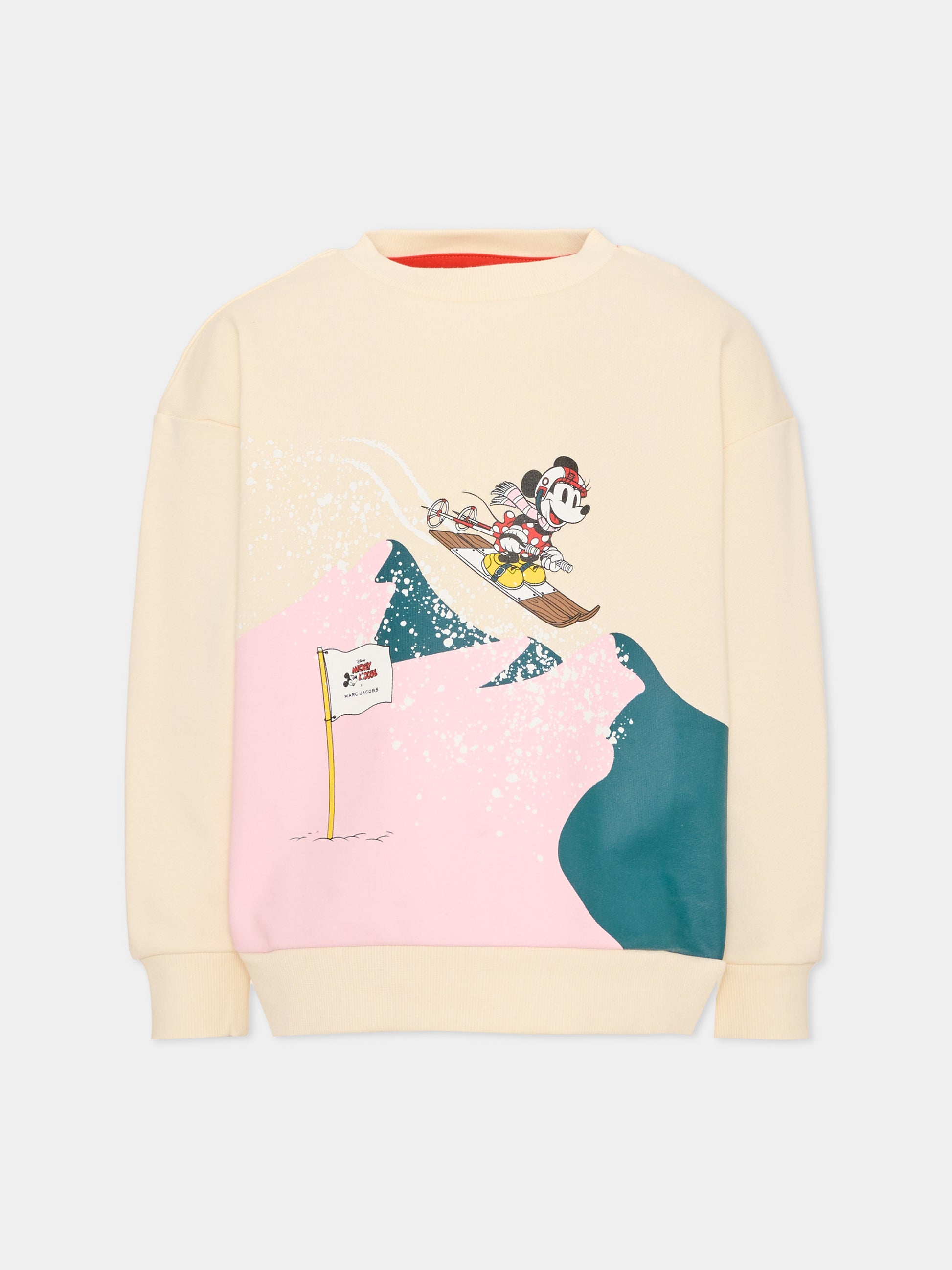Felpa girocollo avorio per bambina con stampa,Marc Jacobs,W61021 148