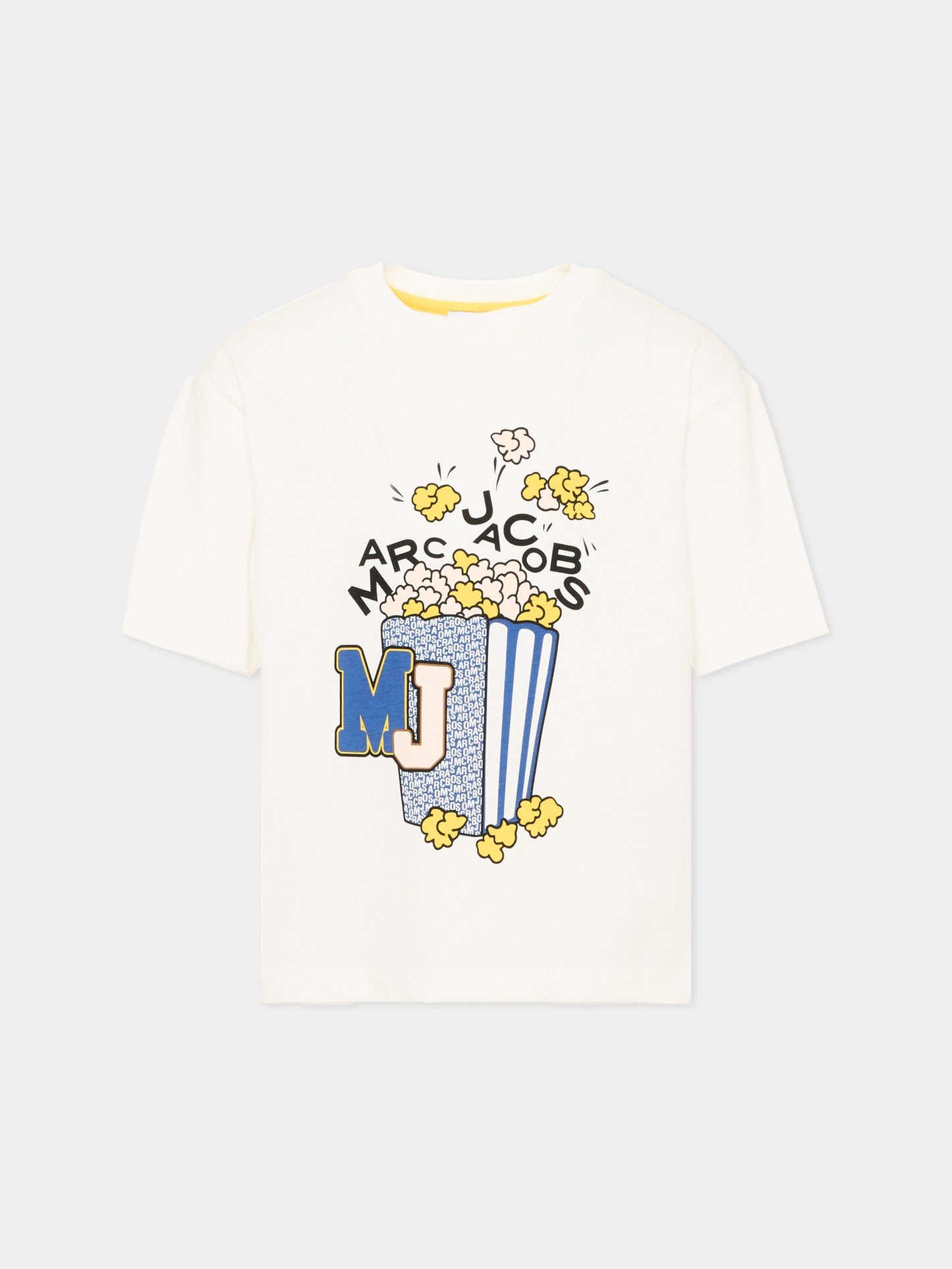 T-Shirt avorio per bambino con stampa popcorn,Marc Jacobs,W61031 126