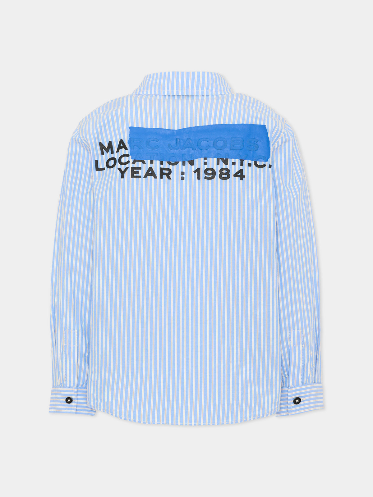 Camicia a manica lunga azzurra a righe per bambino,Marc Jacobs,W61061 794