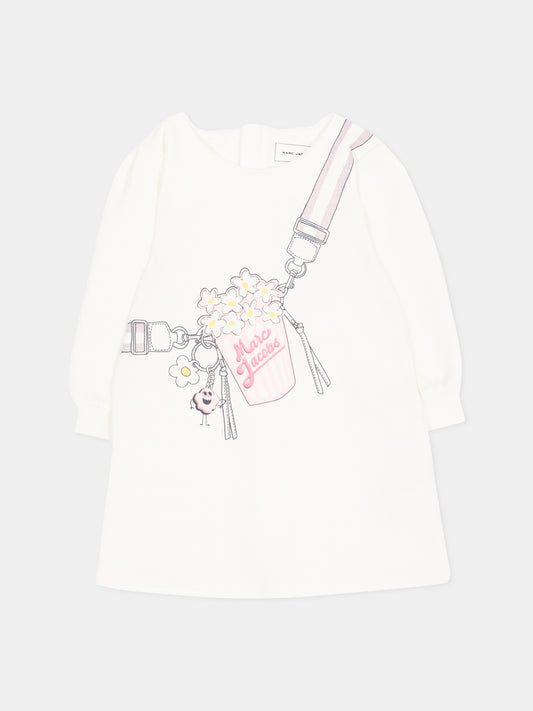 Vestito a manica lunga avorio con logo,Marc Jacobs,W61071 182