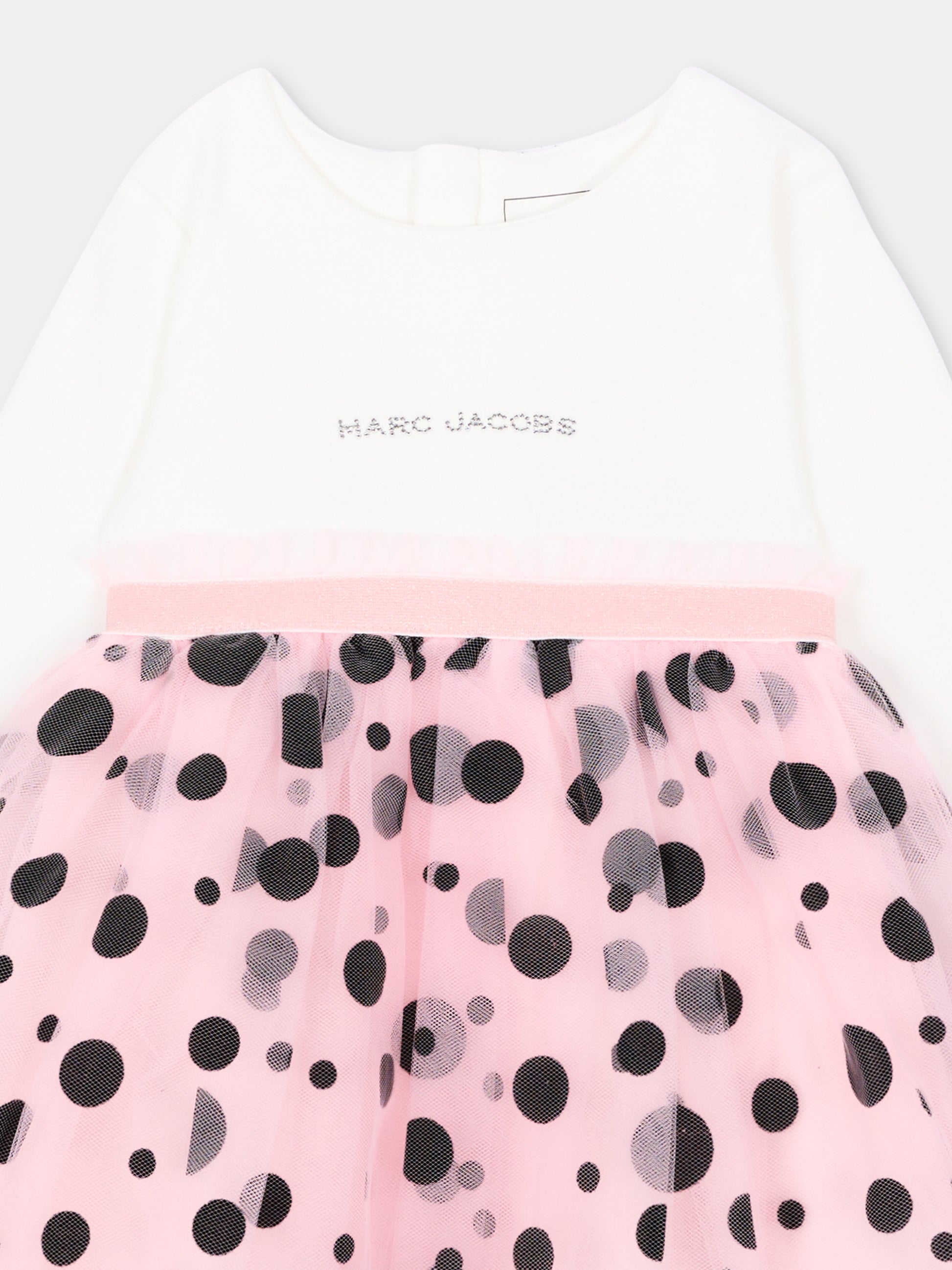 Abito elegante rosa per neonata a pois,Marc Jacobs,W61077 43M