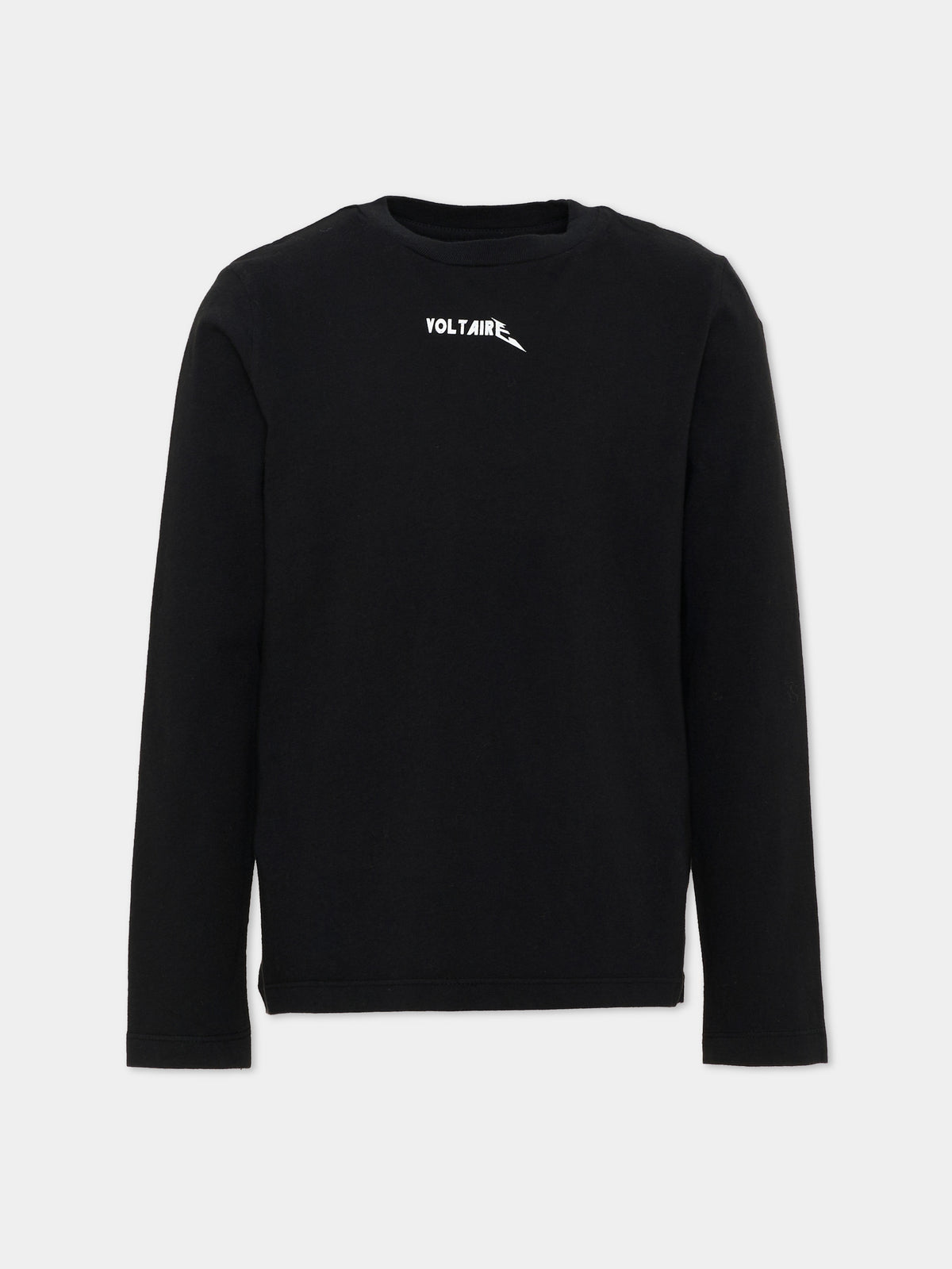 T-shirt nera per bambini con logo,Zadig & Voltaire Kids,X60842 09B