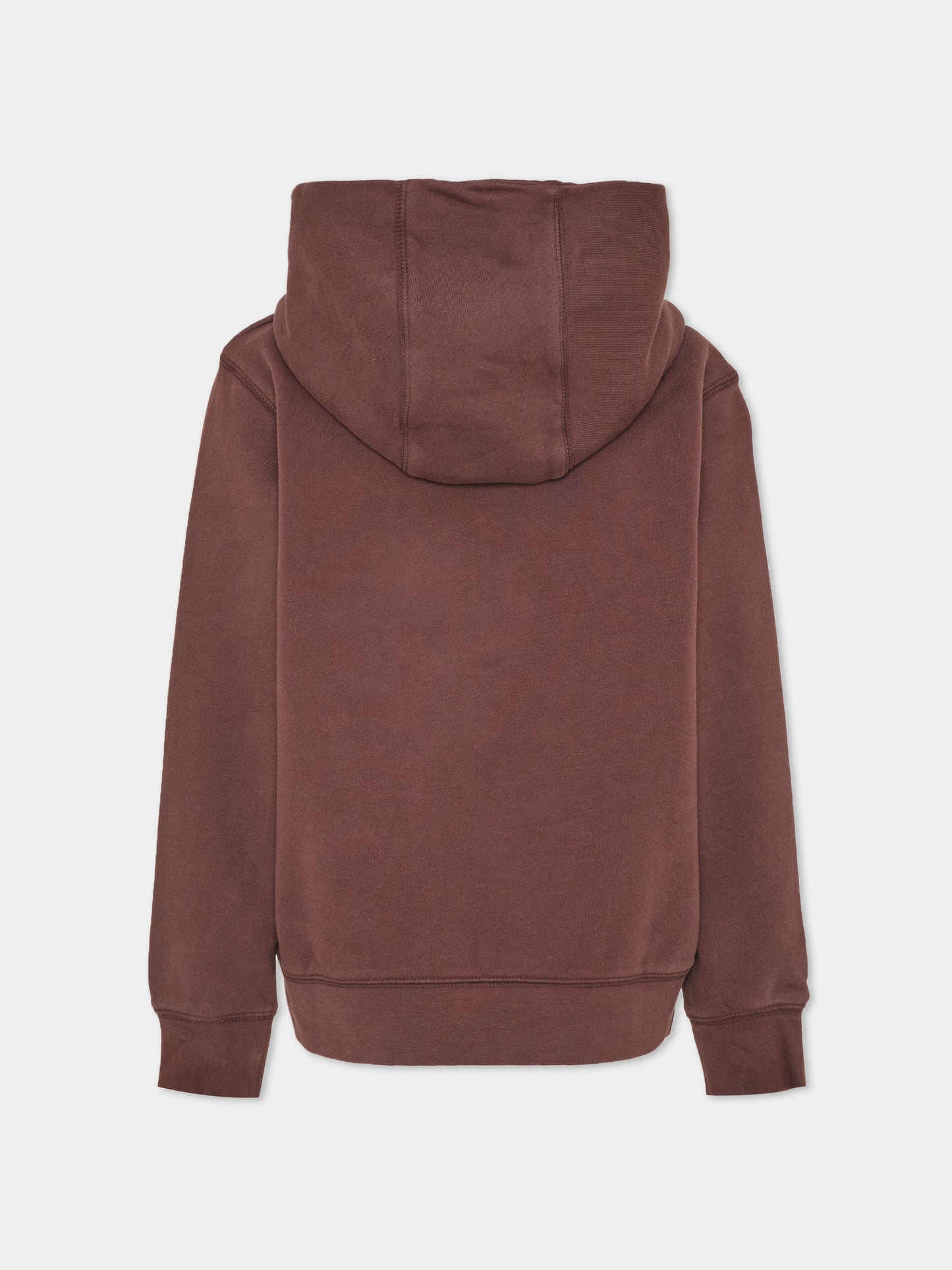 Felpa con cappuccio marrone per bambini con logo,Zadig & Voltaire Kids,X60847 319