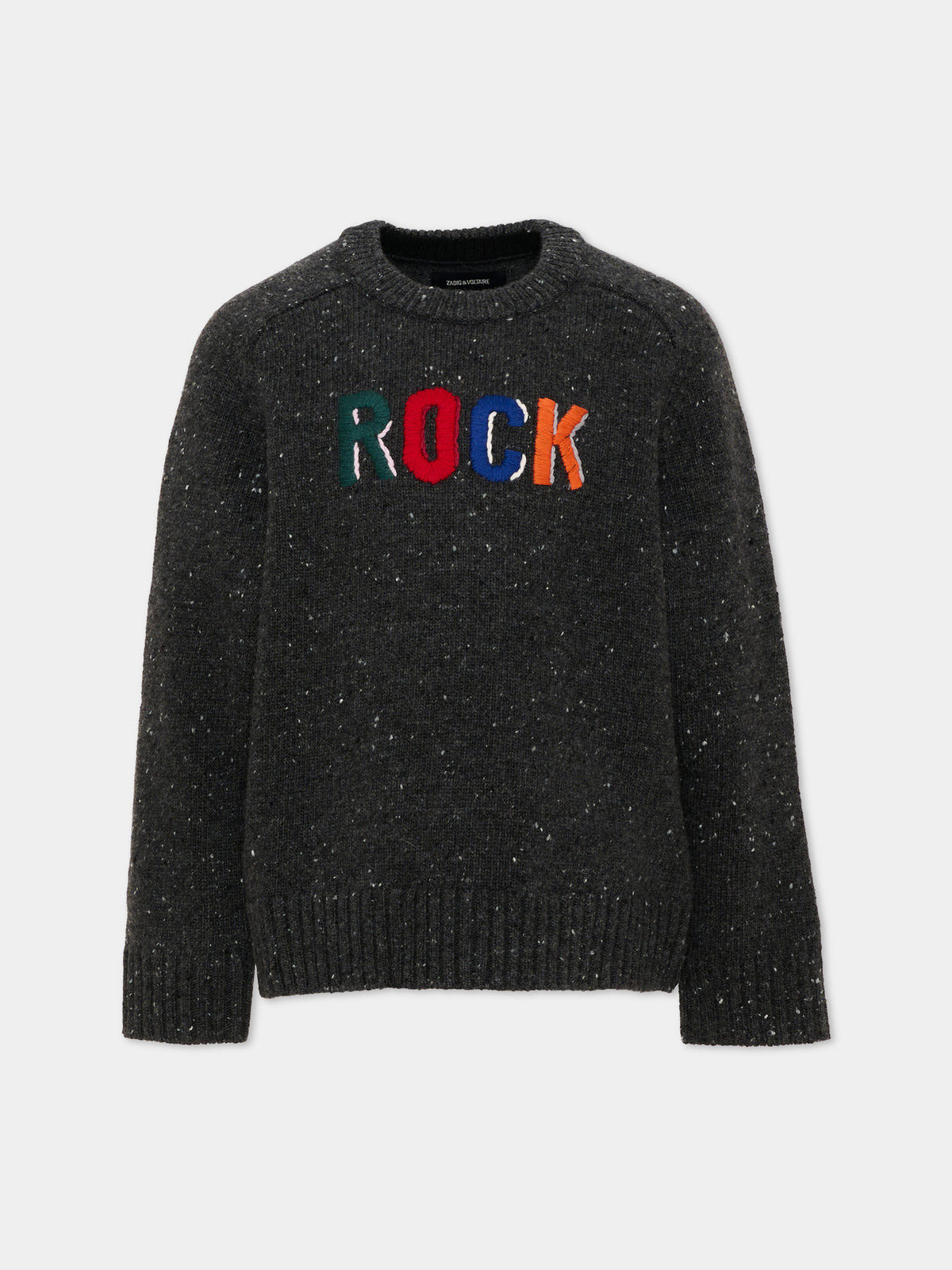 Maglione grigio per bambino con scritta,Zadig & Voltaire Kids,X60851 A48