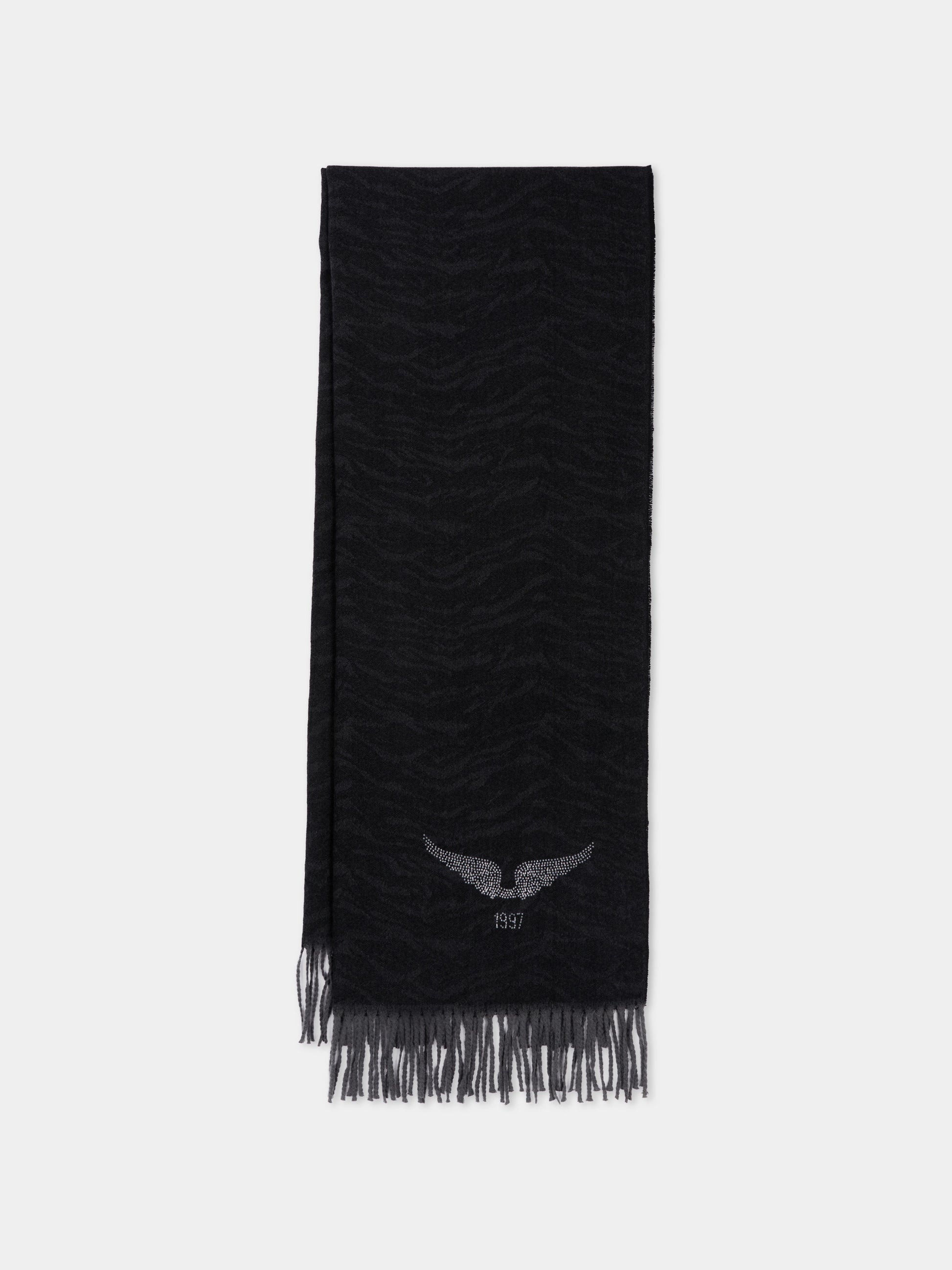 Sciarpa nera per bambina con ali,Zadig & Voltaire Kids,X60887 09B
