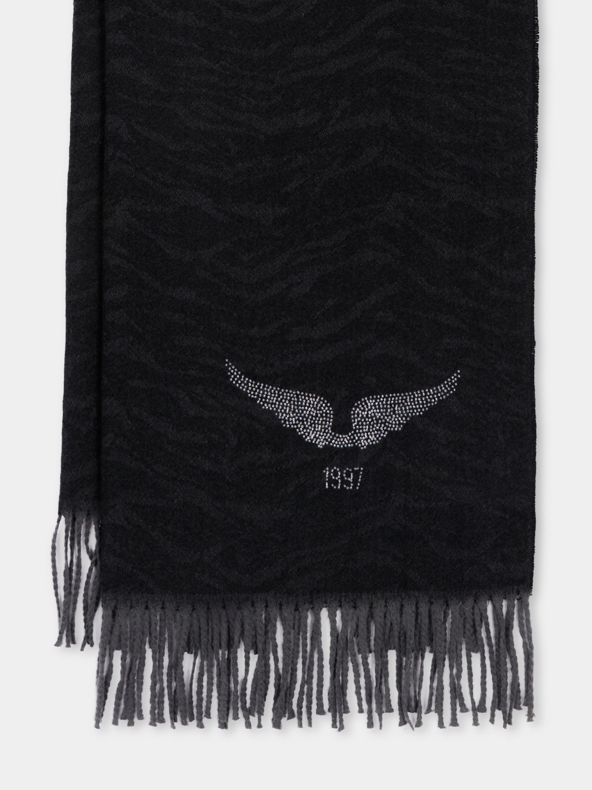 Sciarpa nera per bambina con ali,Zadig & Voltaire Kids,X60887 09B