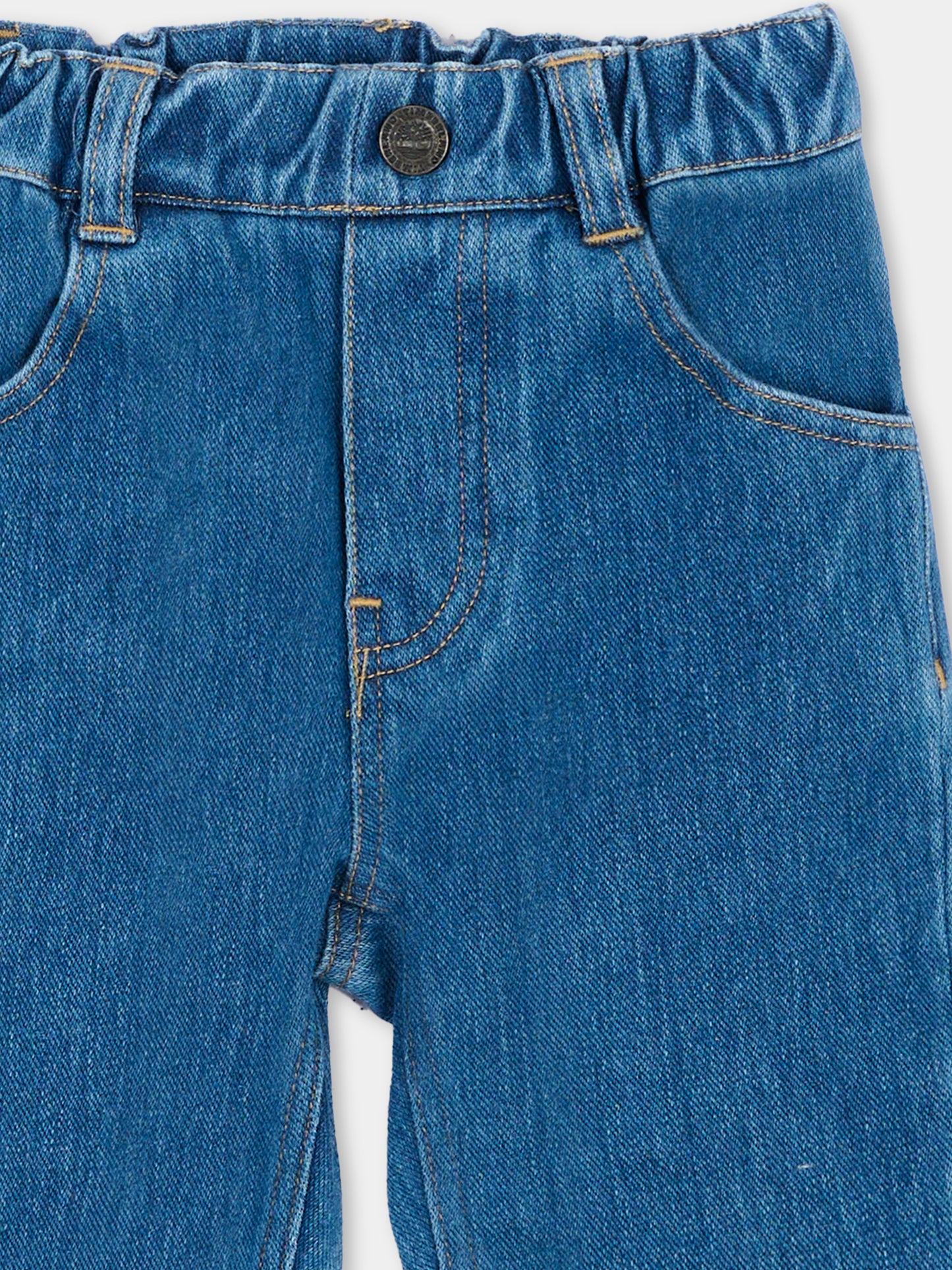 Jeans denim per neonato con patch logo,Timberland,T61014 Z06