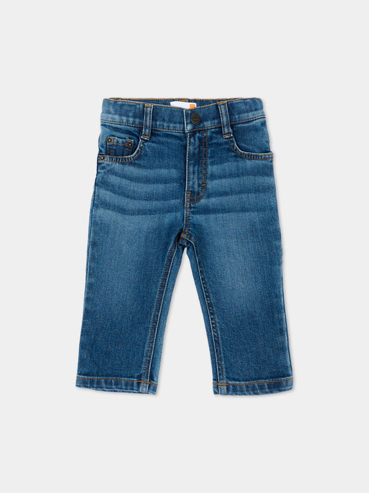 Jeans denim per neonato con patch logo,Timberland,T61033 Z06