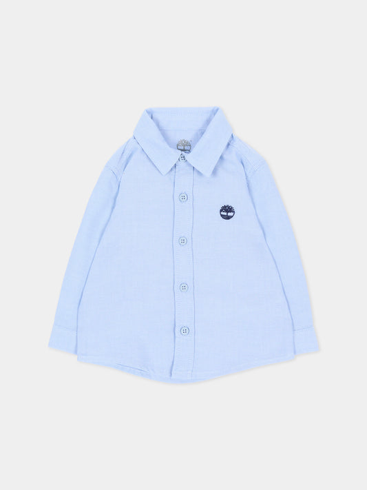 Camicia a manica lunga celeste per neonato,Timberland,T61040 78C