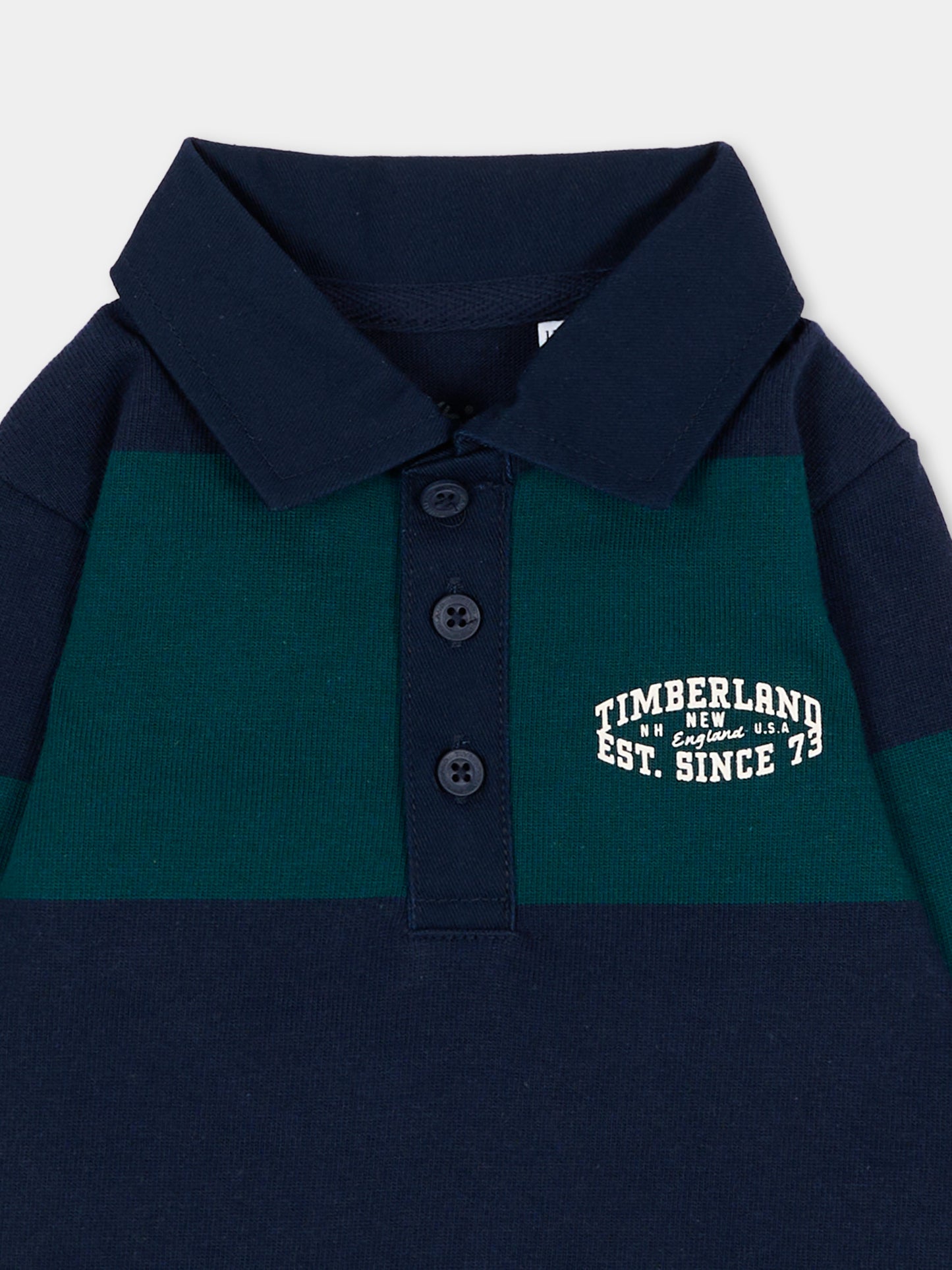 Polo a manica lunga blu per neonato,Timberland,T61046 849