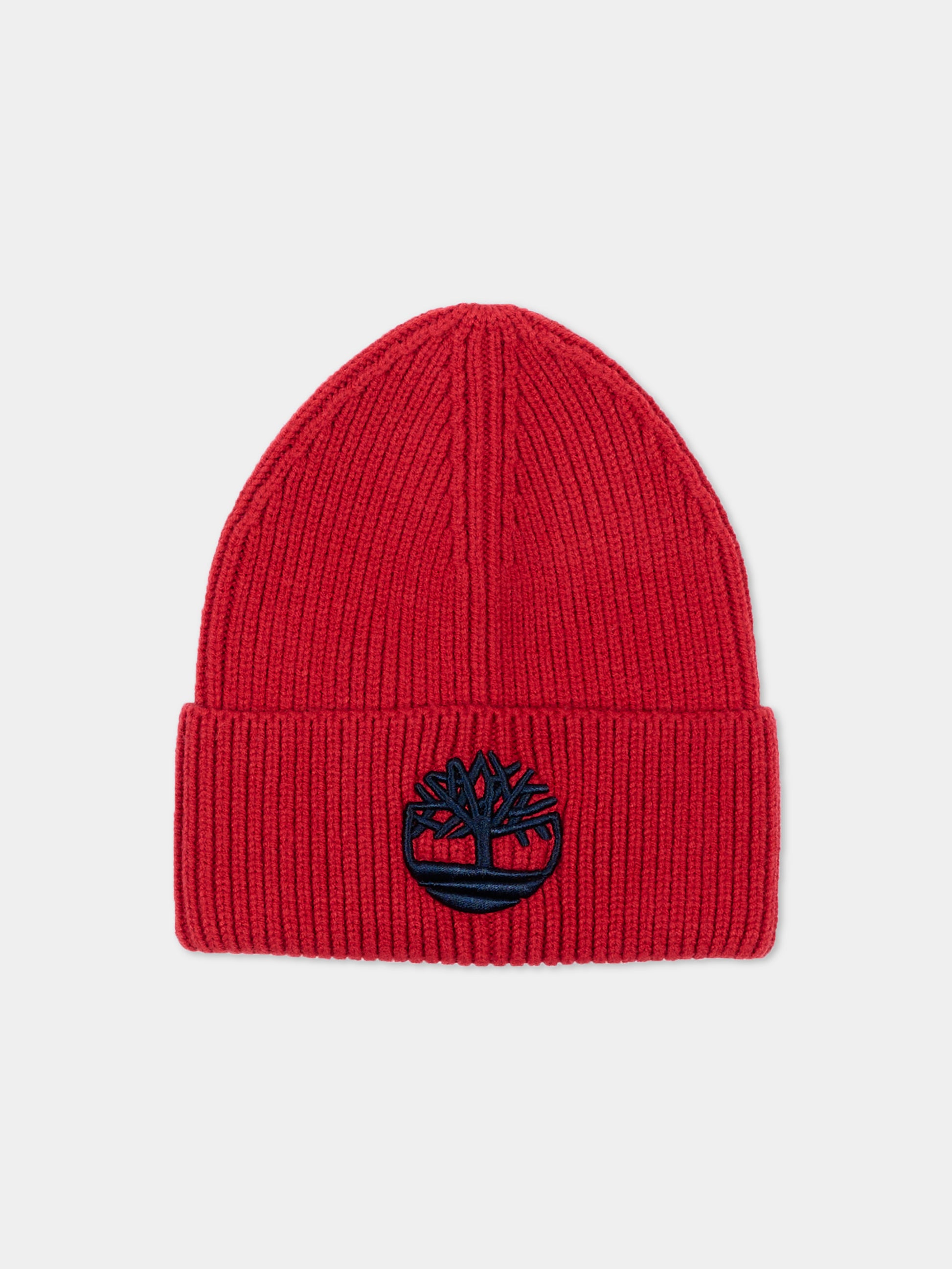 Berretto rosso per bambino con logo,Timberland,T61097 974