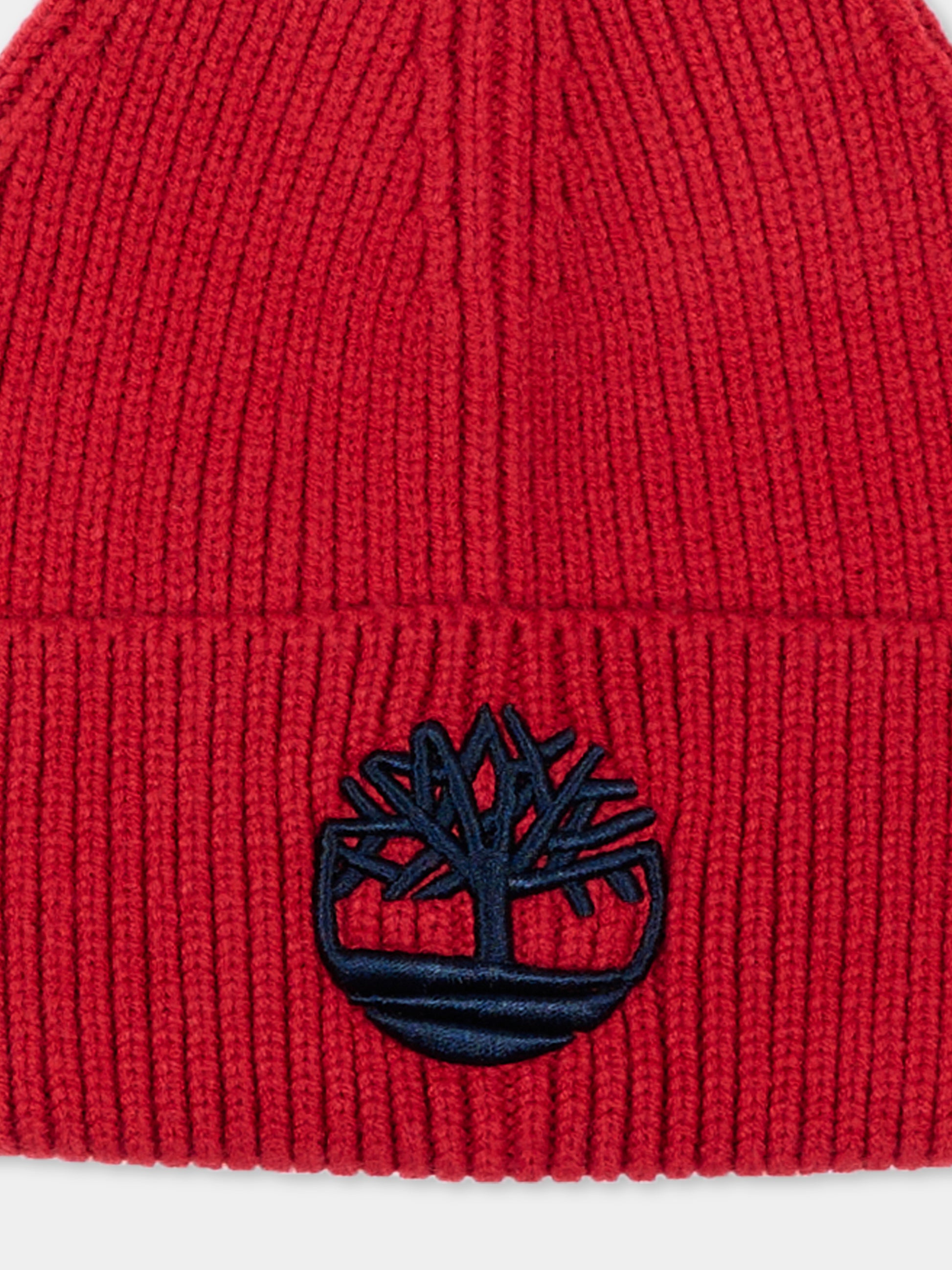 Berretto rosso per bambino con logo,Timberland,T61097 974