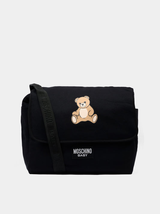 Borsa mamma nera per neonati con Teddy Bear