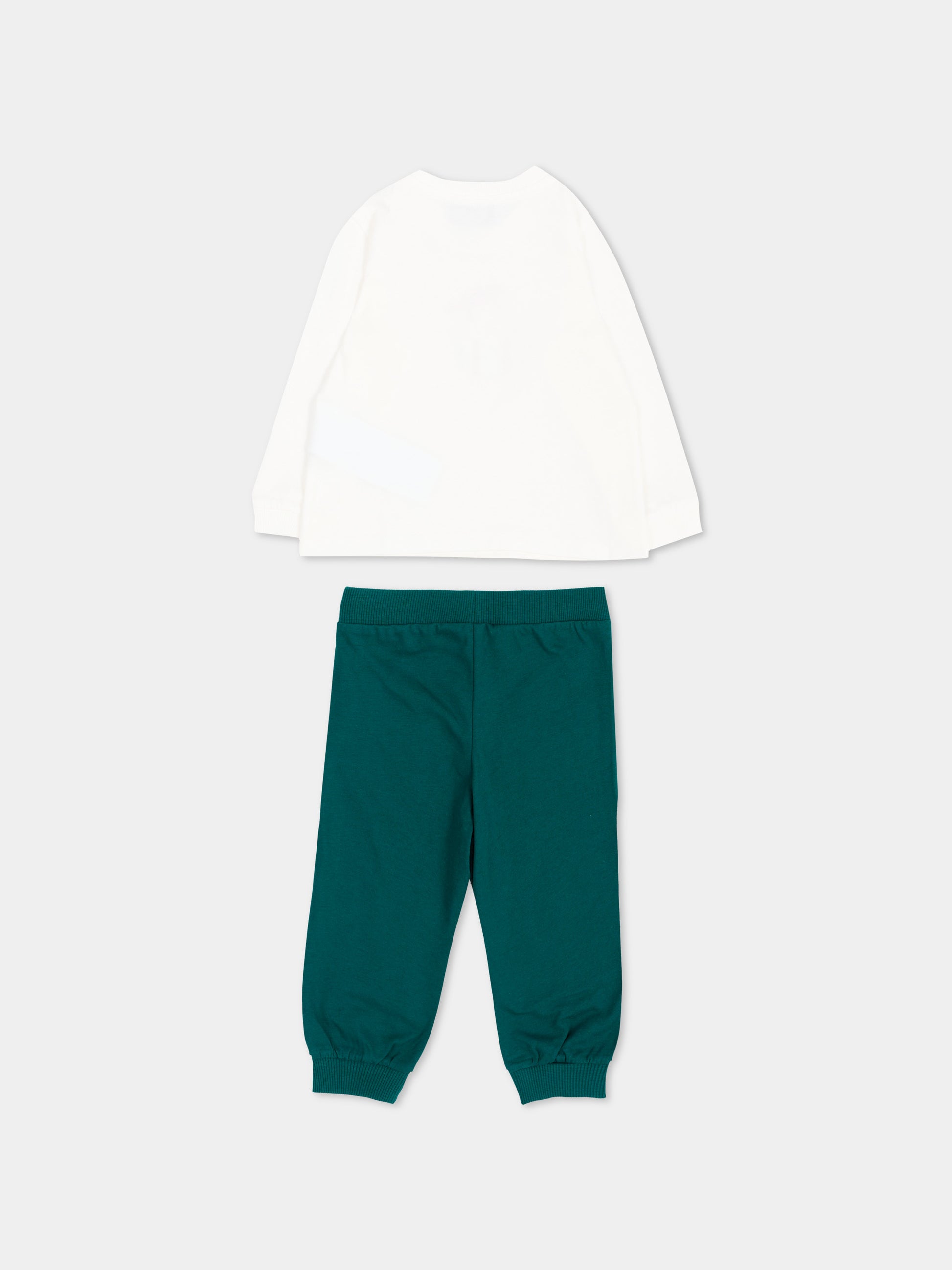 Completo lungo avorio per neonato con Teddy Bear,Moschino Kids,M6K02F LAA10 82638