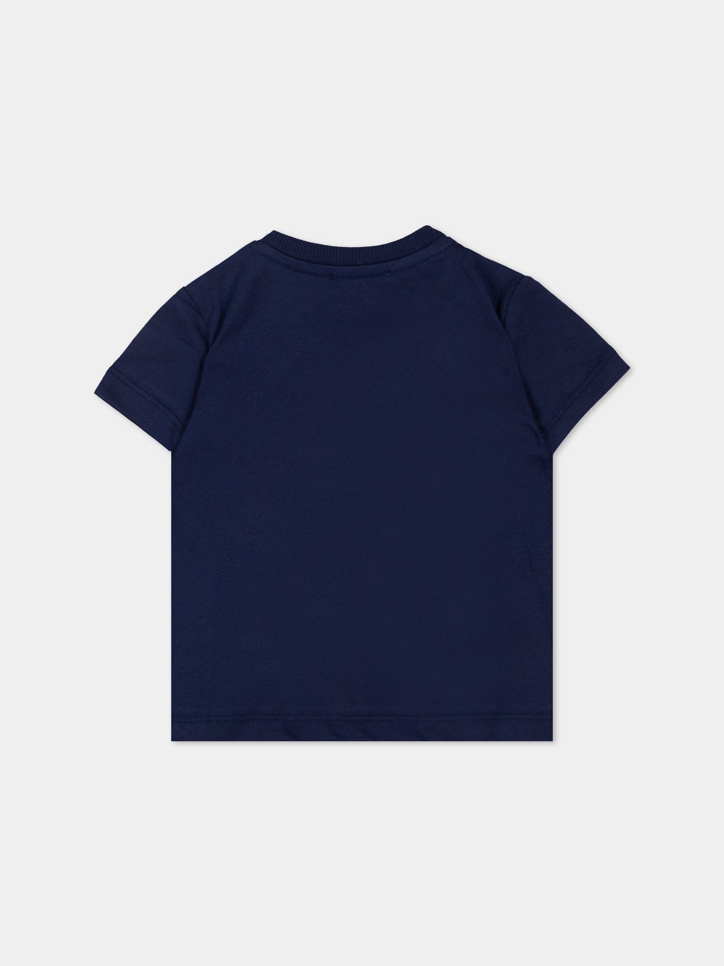 T-Shirt blu per neonati con Teddy Bear,Moschino Kids,M9M047 LAA10 40016
