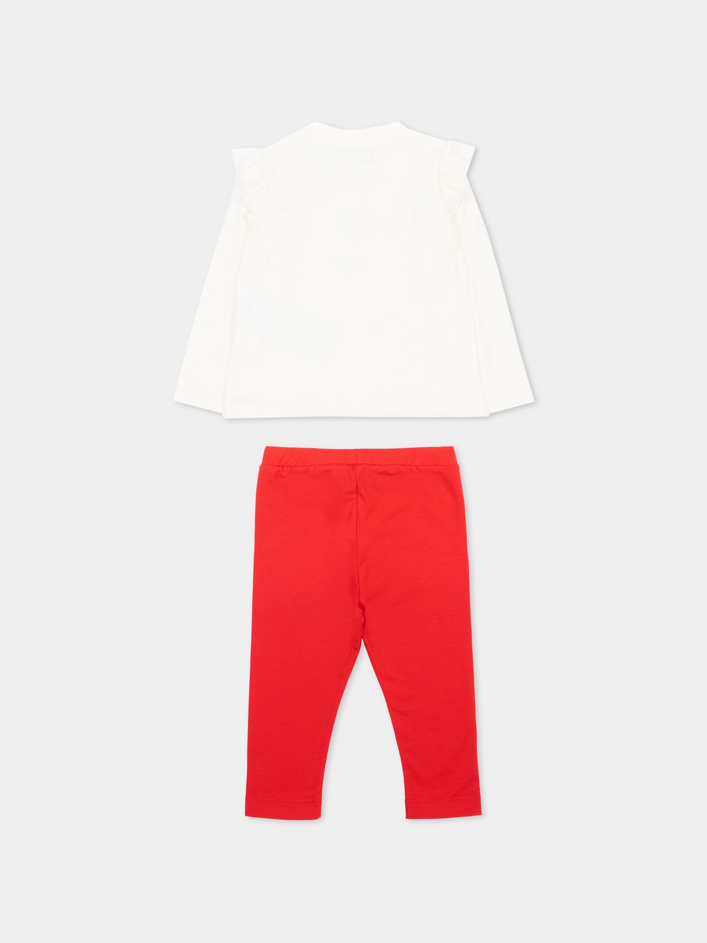 Completo rosso per neonata con Teddy Bear,Moschino Kids,MCK01X LBA11 83979