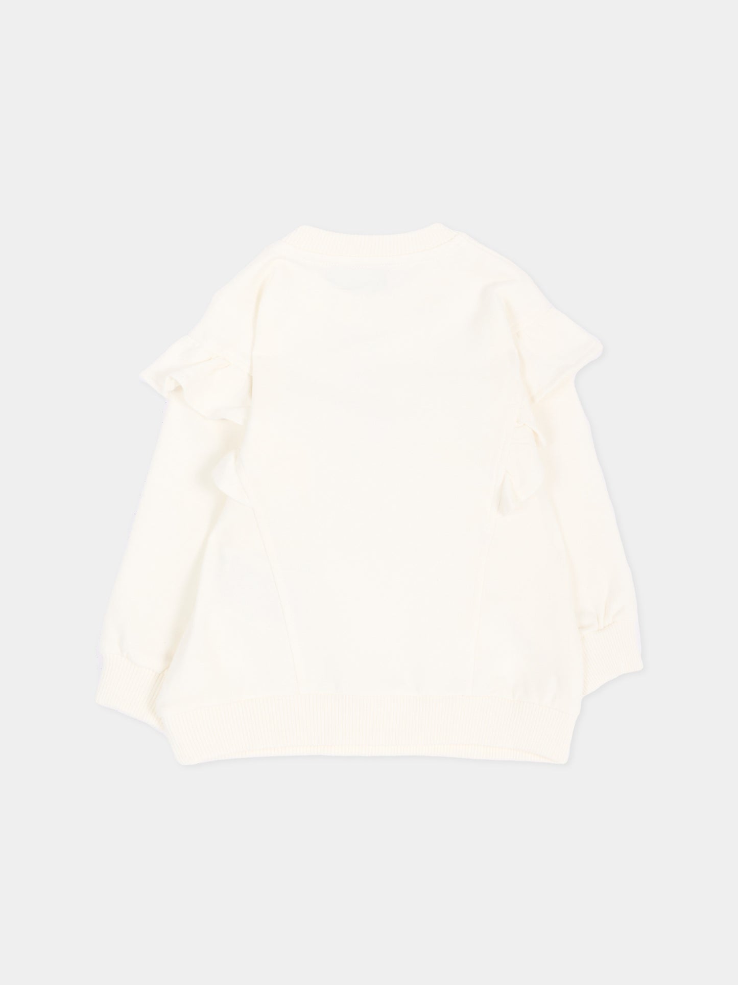 Felpa avorio per neonata con Teddy Bear,Moschino Kids,MDF036 LDA18 10063