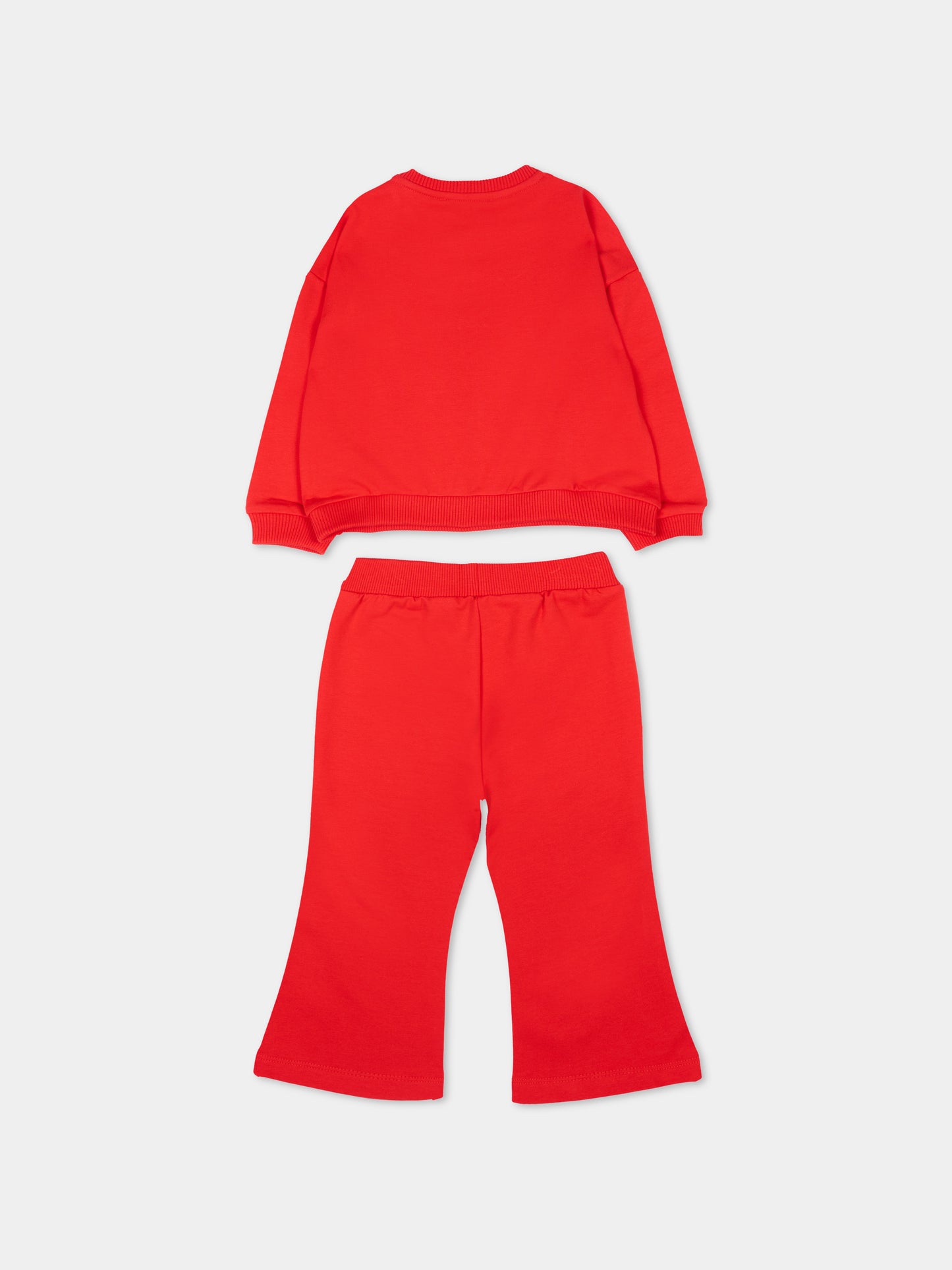Completo sportivo rosso per neonata con Teddy Bear,Moschino Kids,MDK03G LDA63 50109