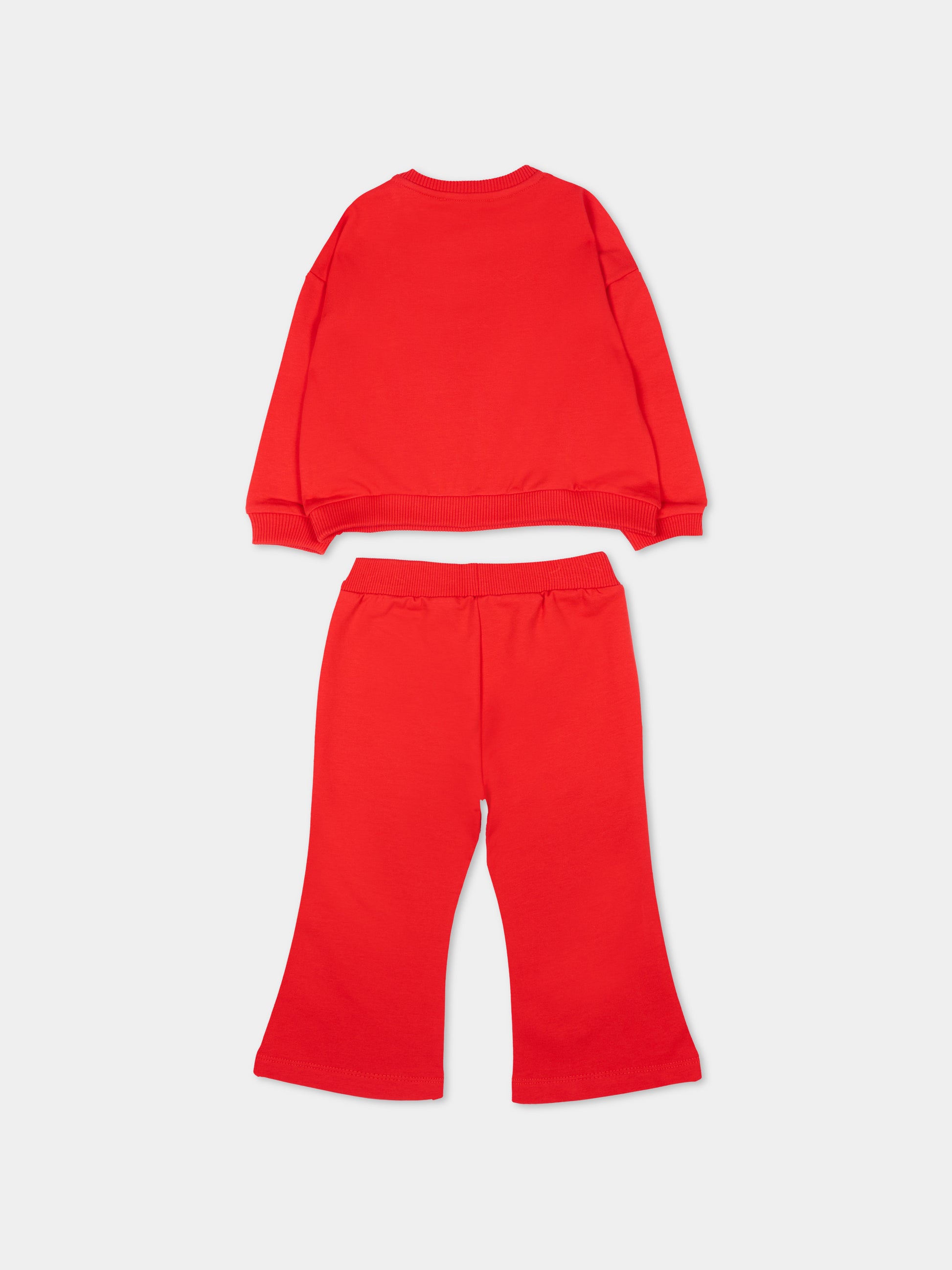 Completo sportivo rosso per neonata con Teddy Bear,Moschino Kids,MDK03G LDA63 50109