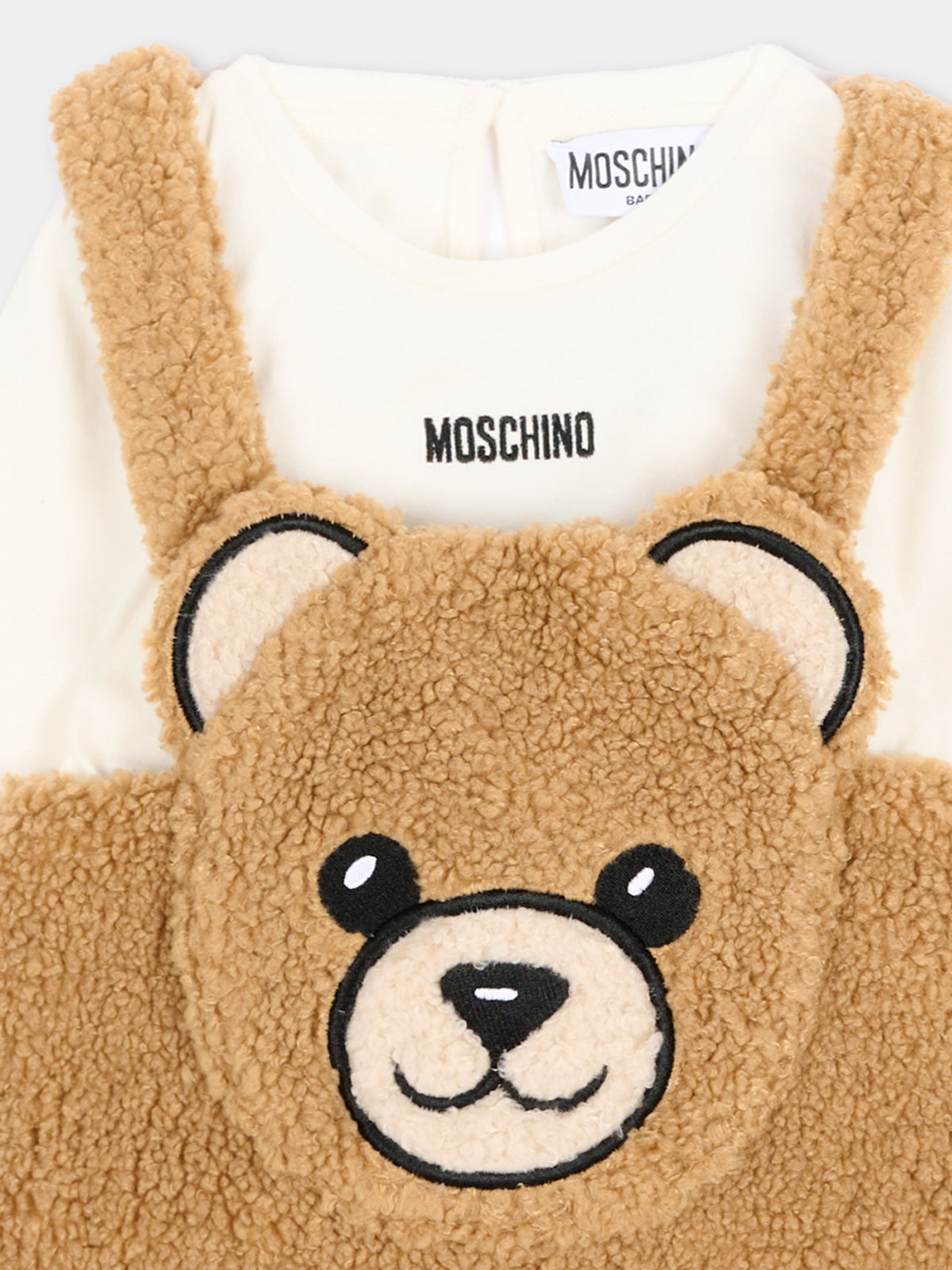 Vestito beige per neonata con Teddy Bear,Moschino Kids,MDK03P LIA00 20351