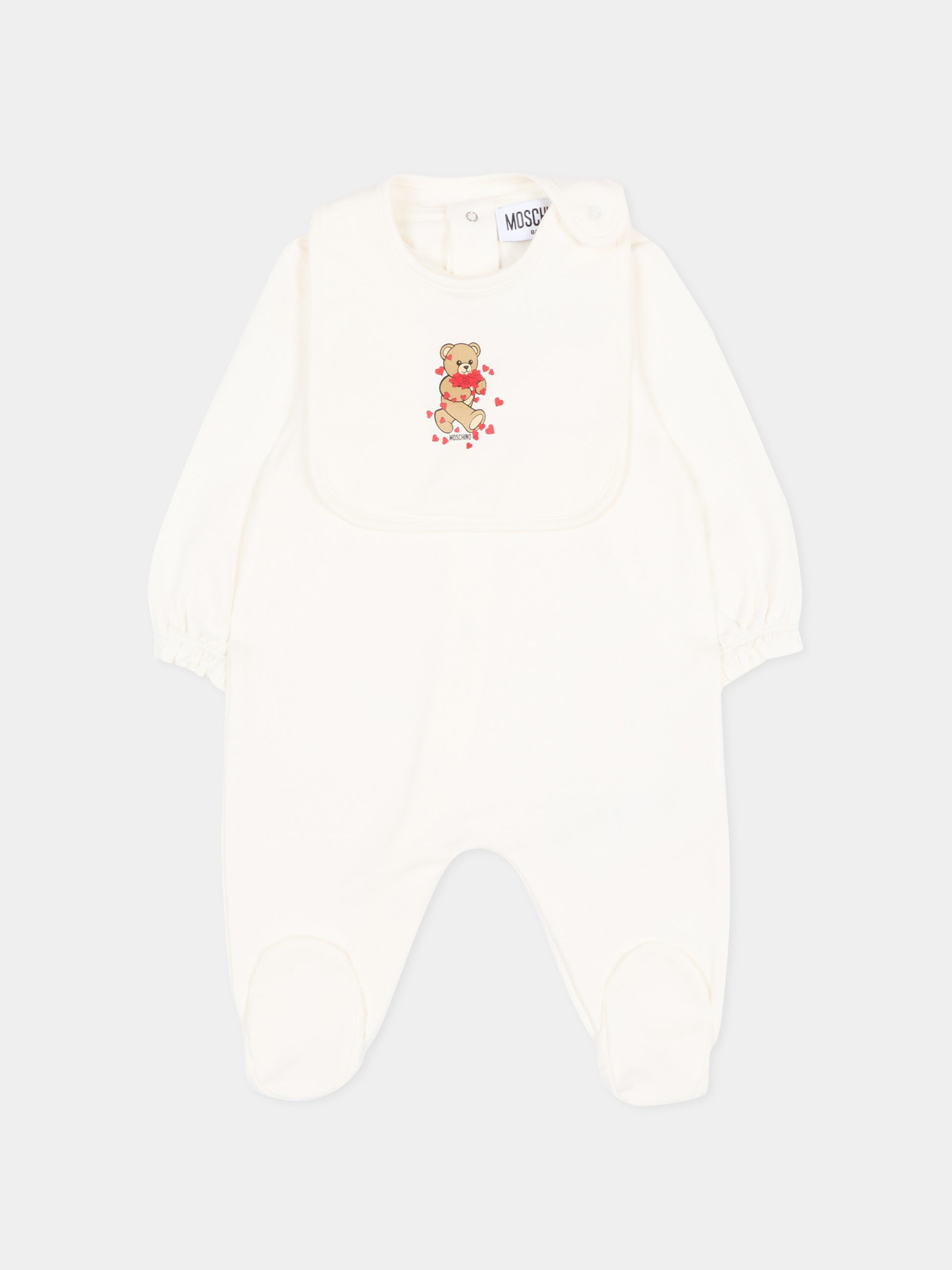 Set tutine avorio per neonata con Teddy Bear,Moschino Kids,MDY01C LDA63 10063