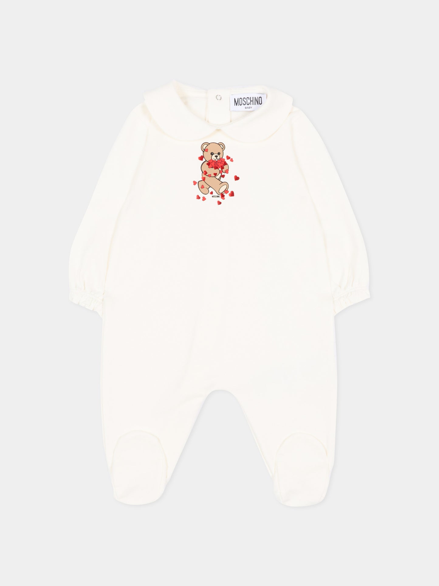 Set tutine avorio per neonata con Teddy Bear,Moschino Kids,MDY01C LDA63 10063