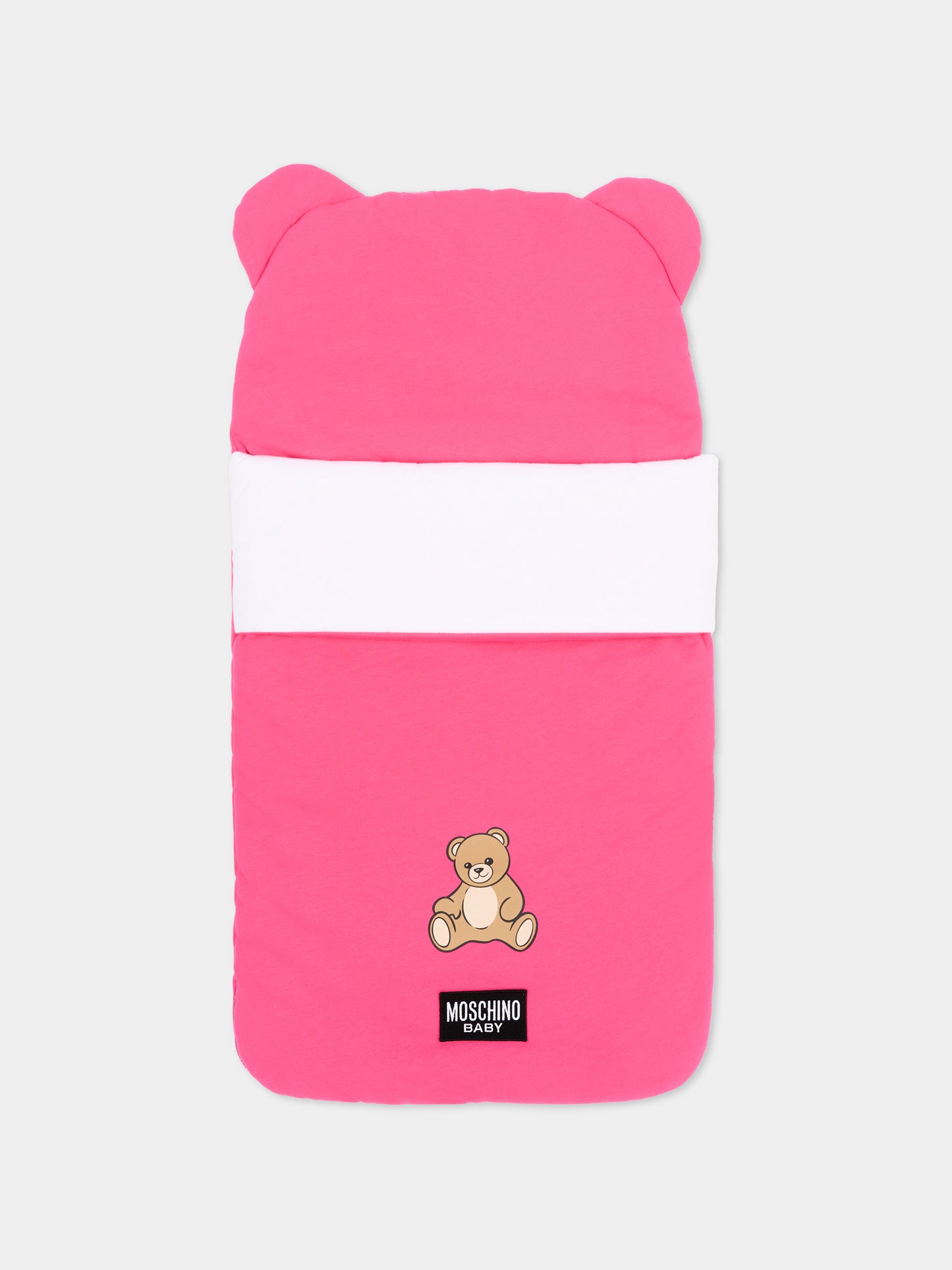 Sacco nanna fucsia per neonata con Teddy Bear,Moschino Kids,MME00U LCA40 51450