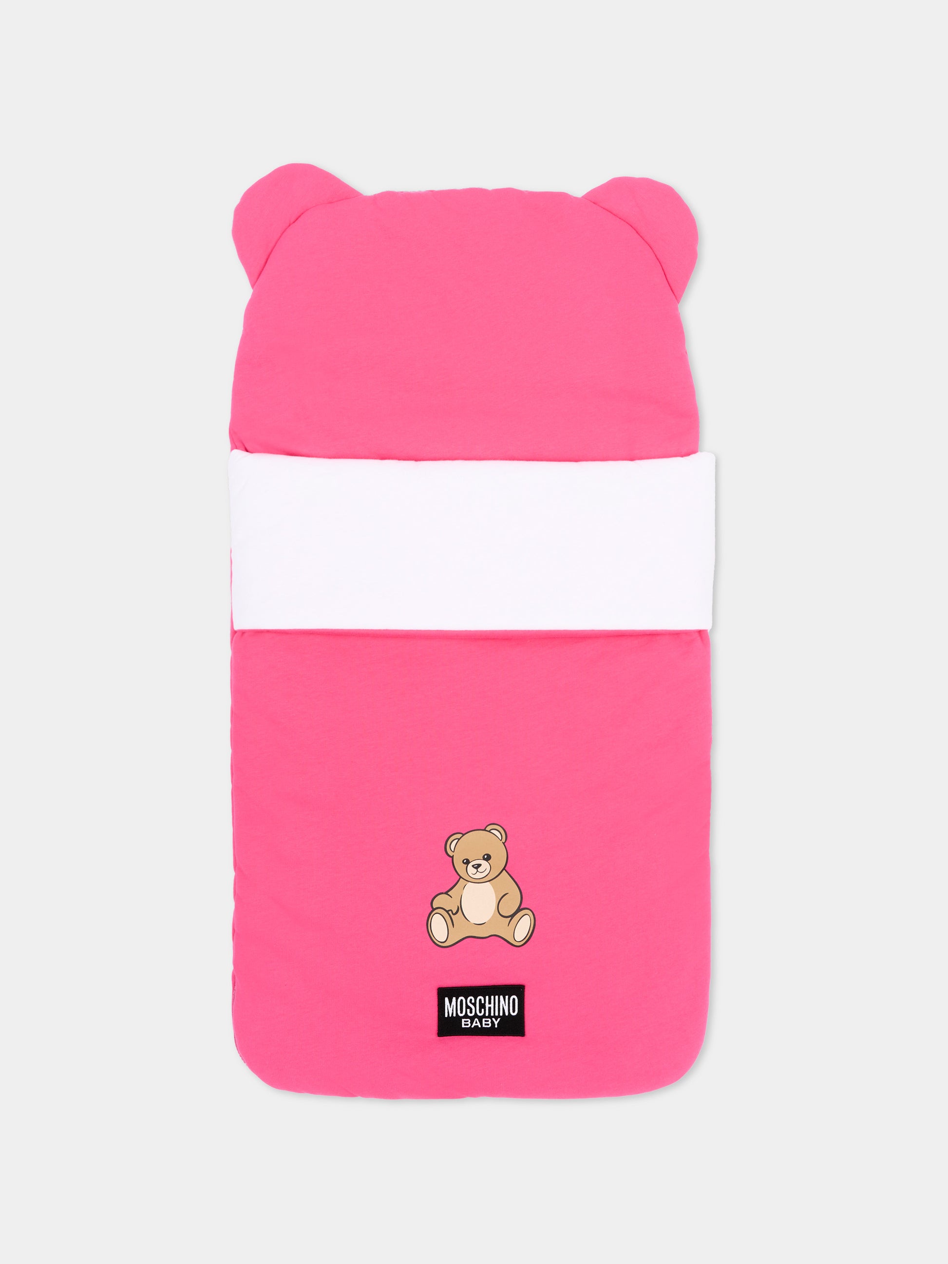 Sacco nanna fucsia per neonata con Teddy Bear,Moschino Kids,MME00U LCA40 51450