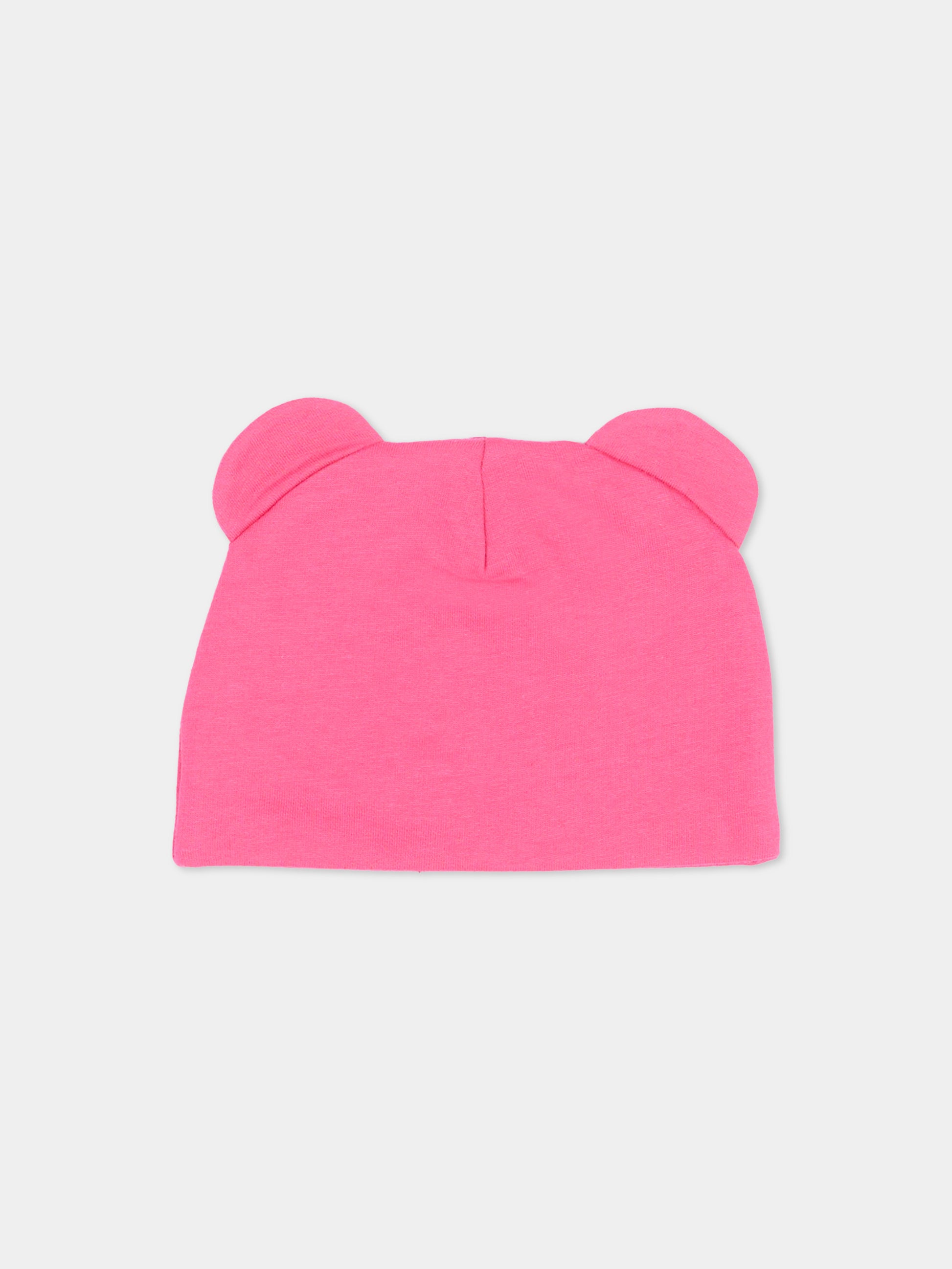 Cappello fucsia per neonata con Teddy Bear,Moschino Kids,MMX05H LCA40 51450