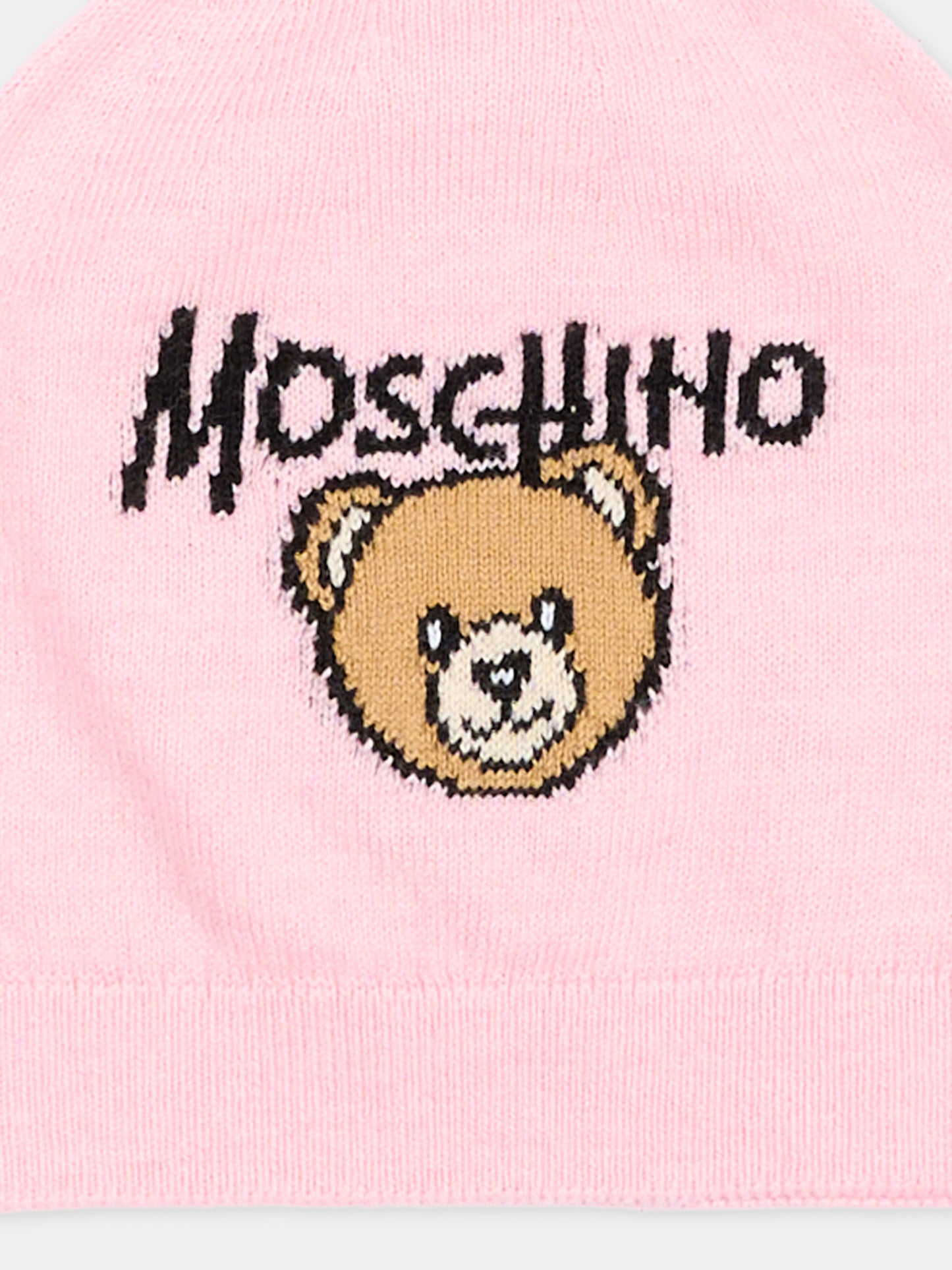 Berretto rosa per neonata con Teddy Bear,Moschino Kids,MMX05K LHE43 50209