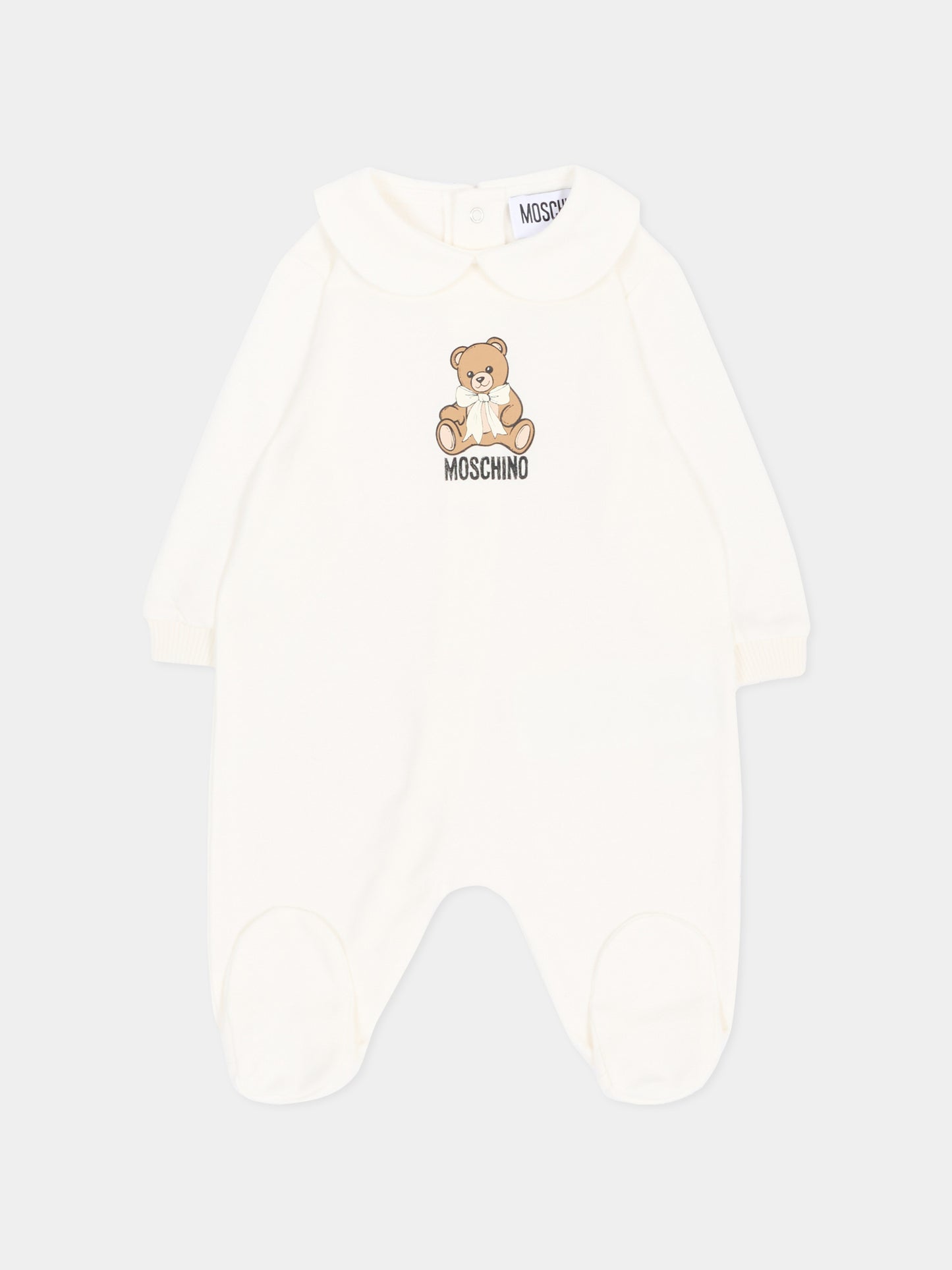 Set tutina avorio per neonati con Teddy Bear,Moschino Kids,MNY08B LCA40 10063