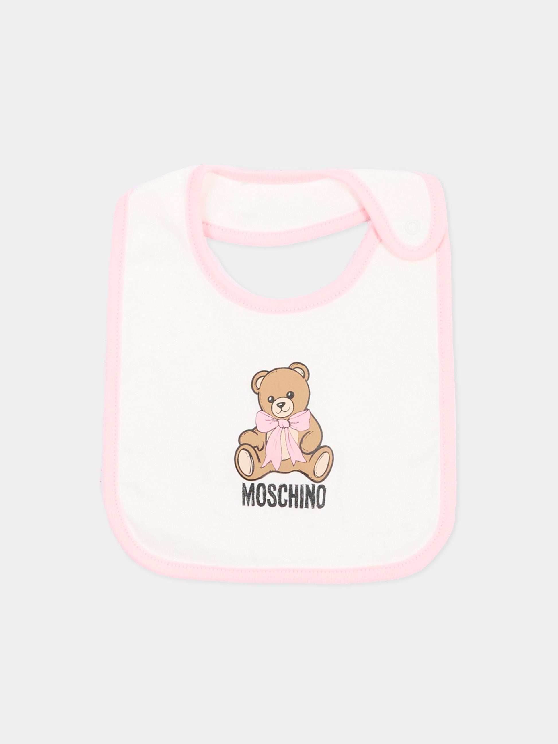 Set tutina rosa per neonata con Teddy Bear,Moschino Kids,MNY08B LCA40 50209