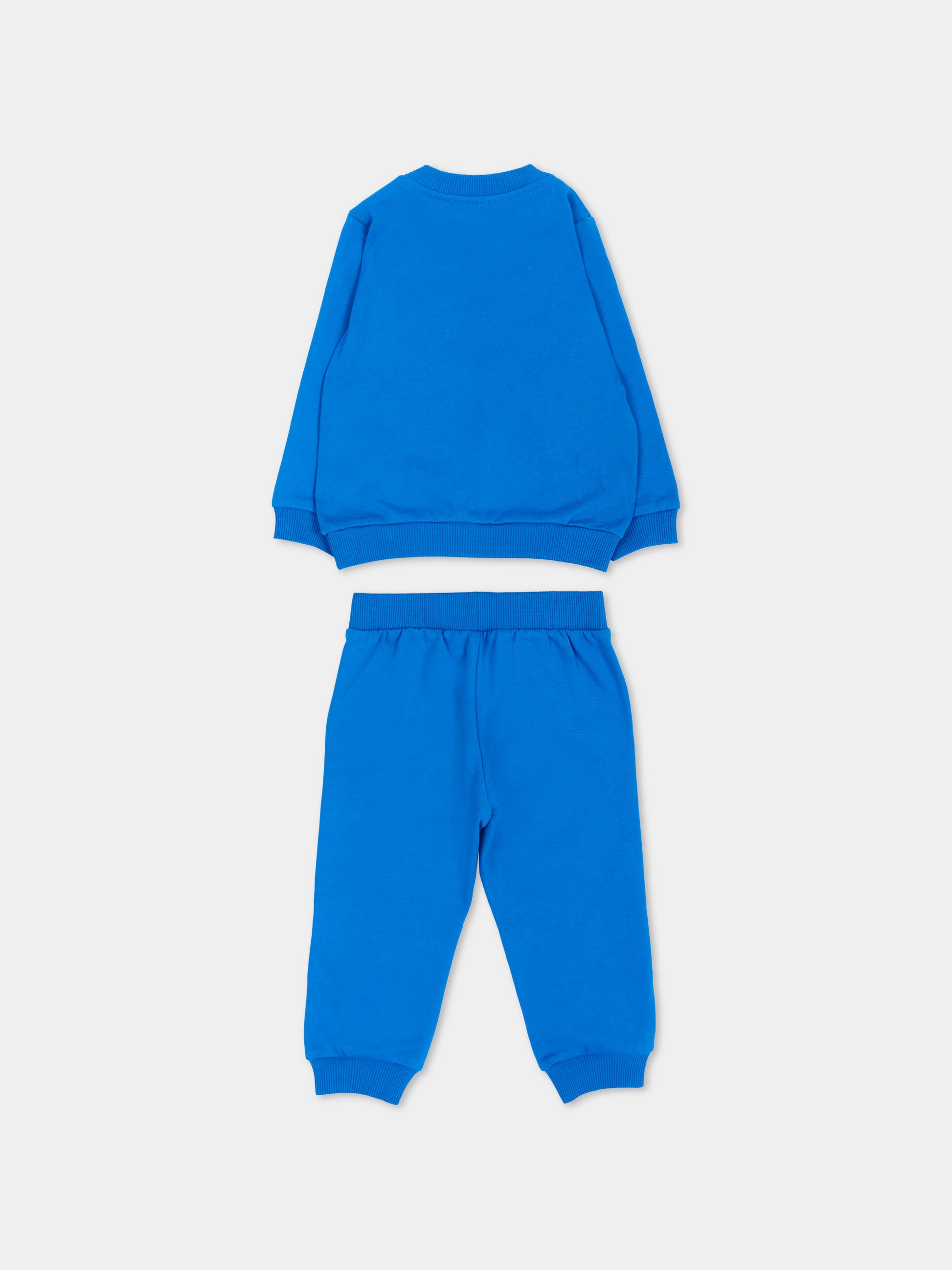 Completo sportivo blu per neonato con Teddy Bear,Moschino Kids,MQK05E LCA83 40157
