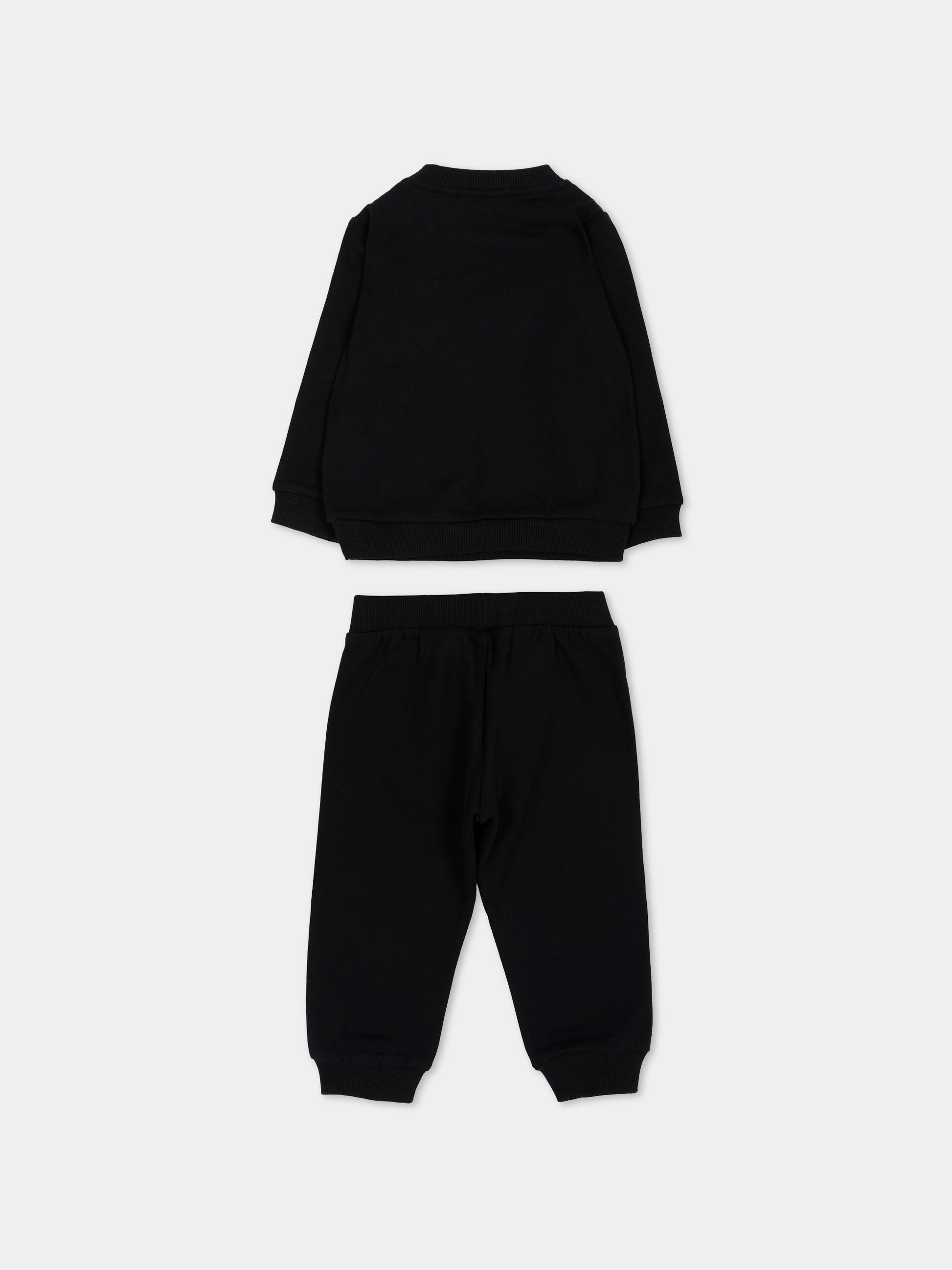 Completo sportivo nero per neonati con Teddy Bear,Moschino Kids,MQK05E LCA83 60100