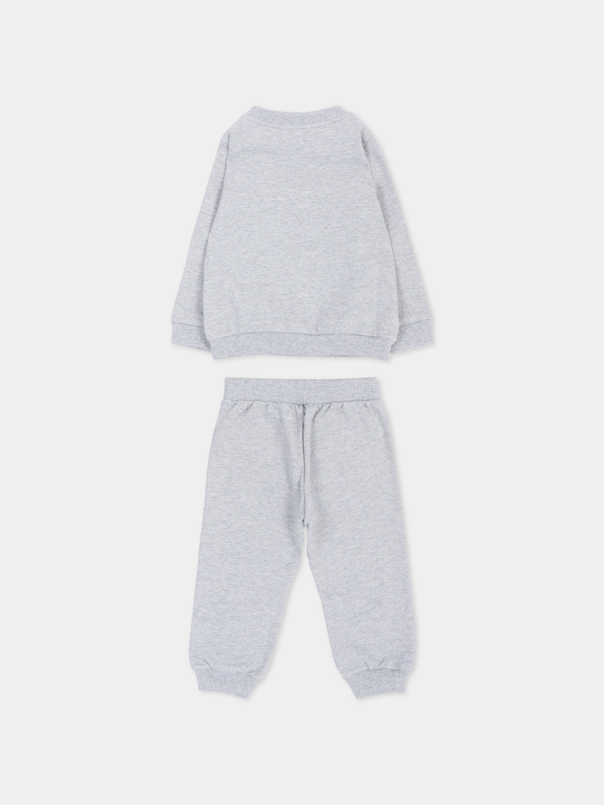Completo sportivo grigio per neonati con Teddy Bear,Moschino Kids,MQK05E LCA83 60901