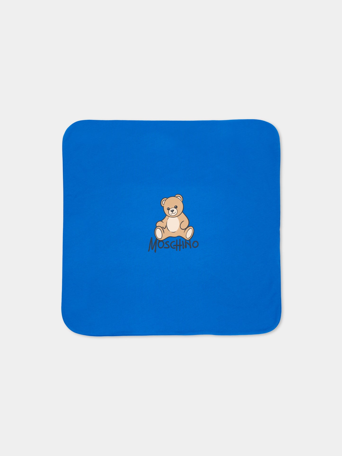 Coperta blu per neonato con Teddy Bear,Moschino Kids,MTB00F LCA40 40157