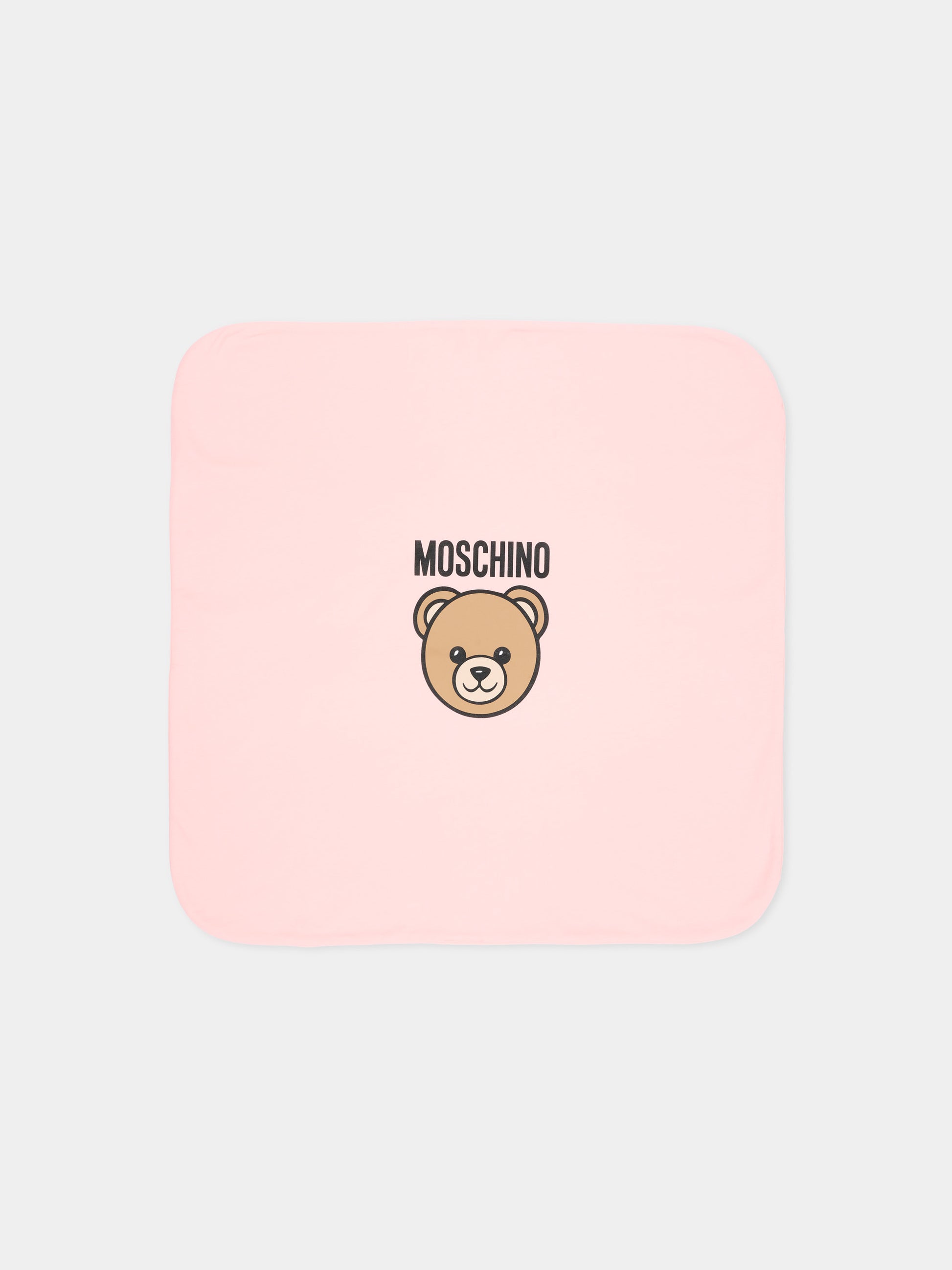 Coperta rosa per neonata con Teddy Bear,Moschino Kids,MUB00O LCA40 50209