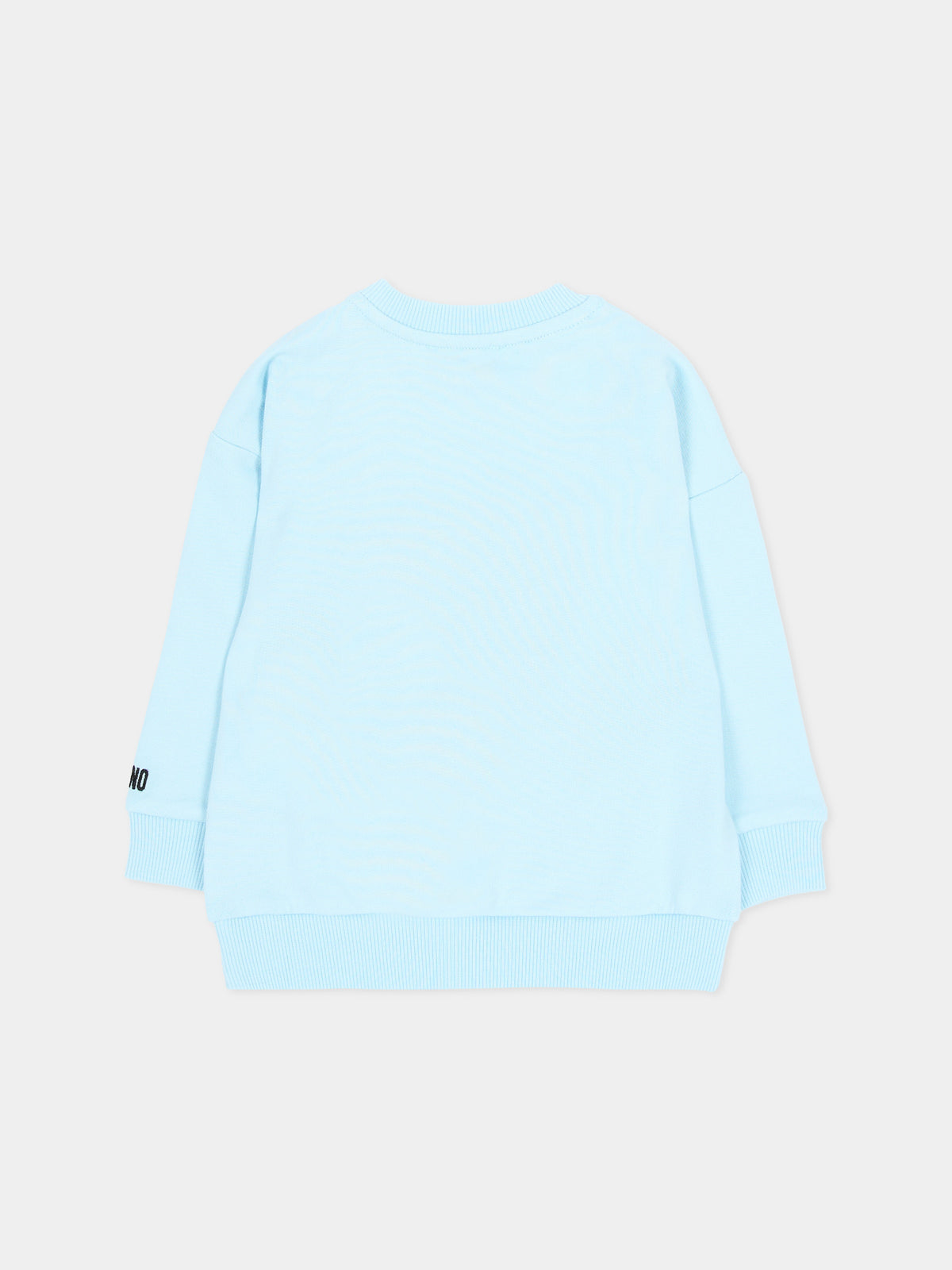 Felpa girocollo celeste con Teddy Bear per neonato,Moschino Kids,MUF06K LCA93 40304