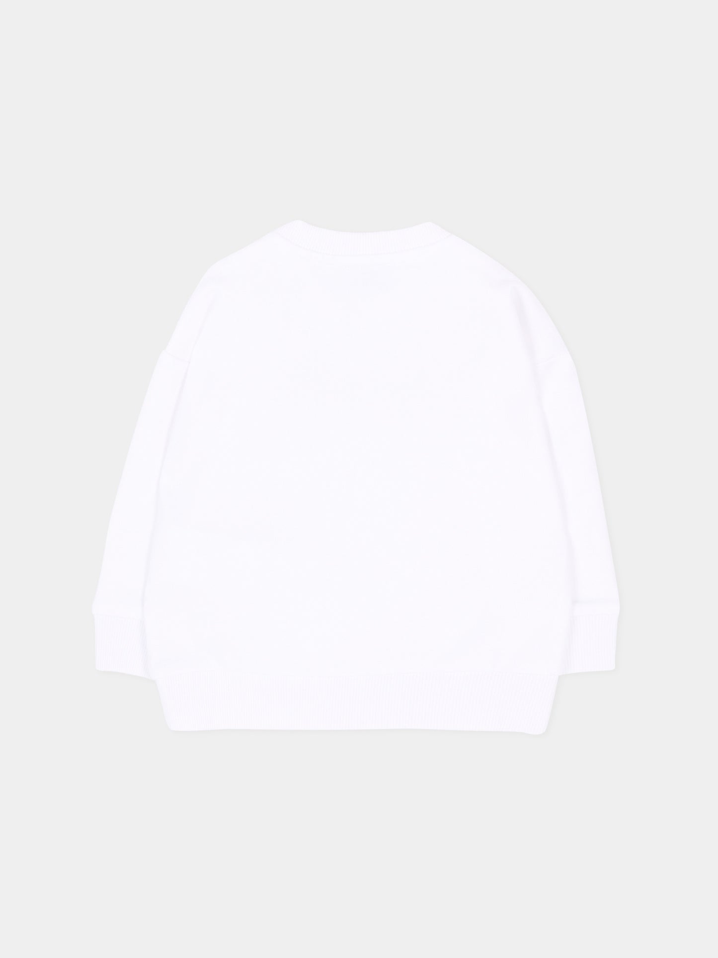 Felpa bianca per neonati con logo,Moschino Kids,MUF06N LCA93 10101